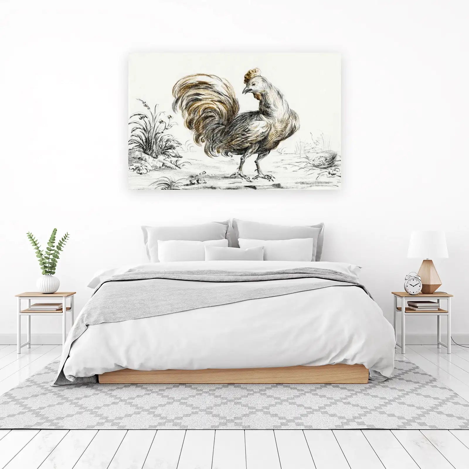 Elegant Rooster Farmhouse Art Wall Art