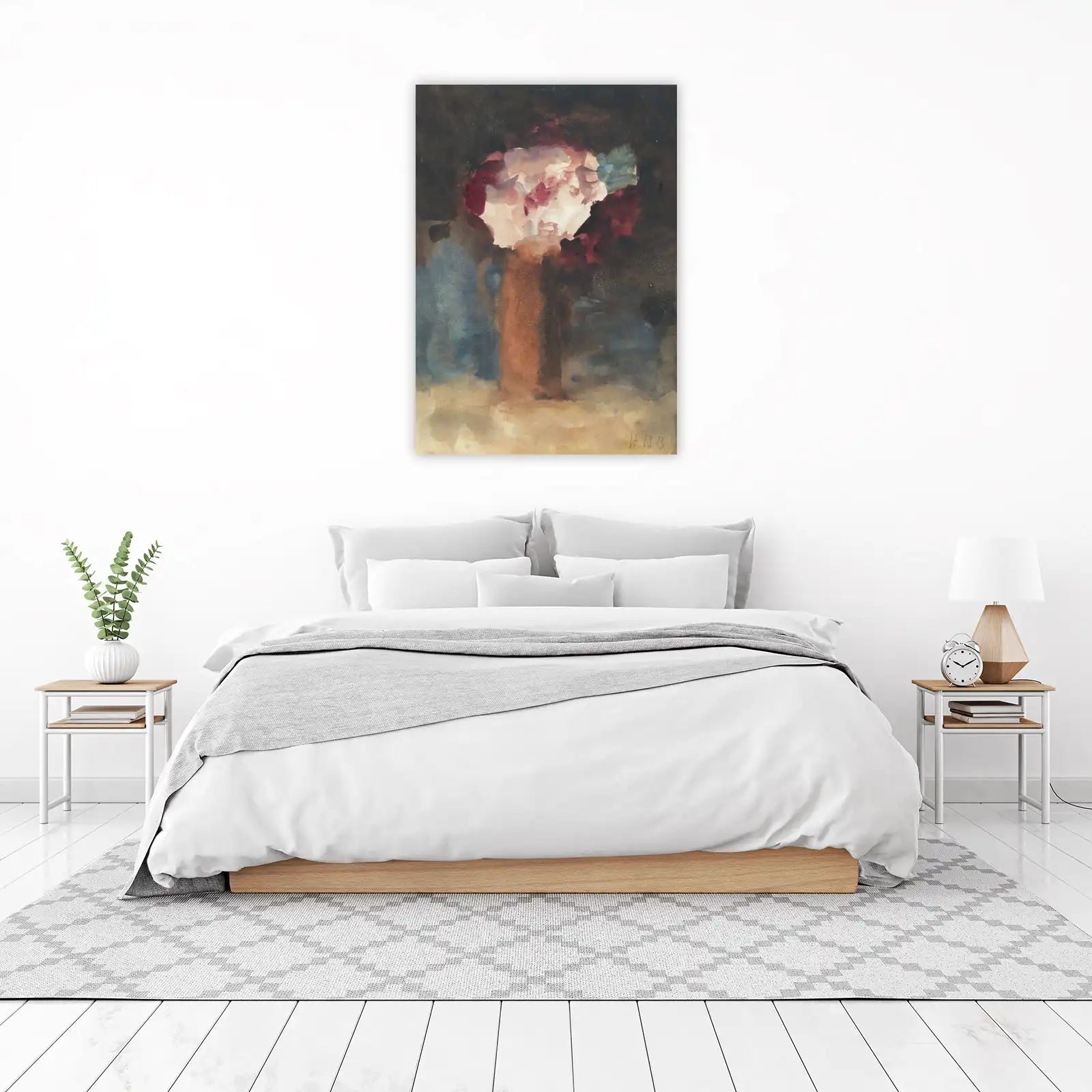Abstract Floral Bouquet Wall Art - Moody Elegance