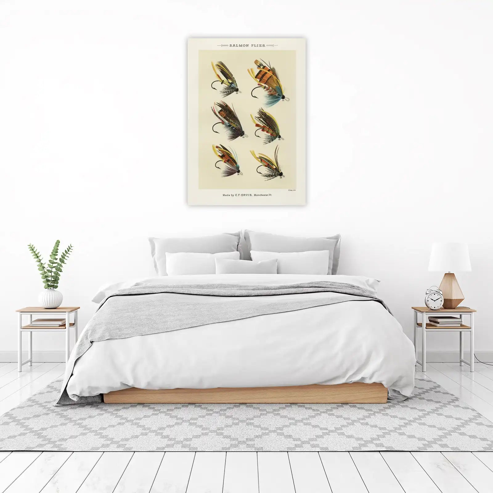 Vintage Salmon Flies Art | Fly Fishing Wall Art