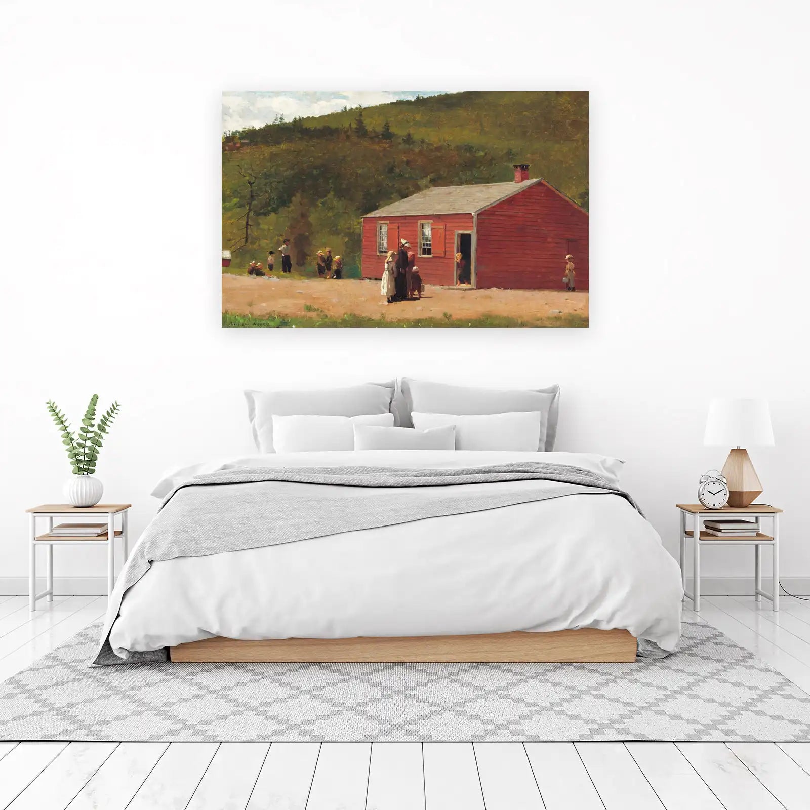 Vintage Schoolhouse Scene Wall Art