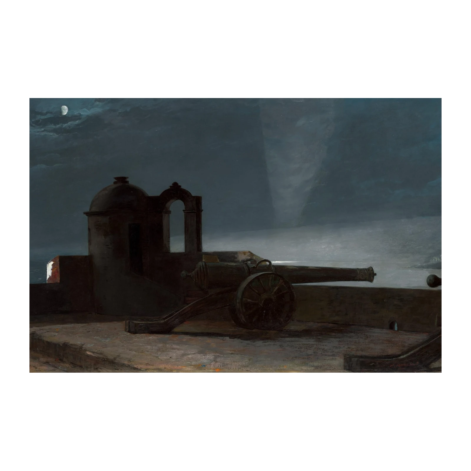 Dramatic Night Coastal Defense Wall Art