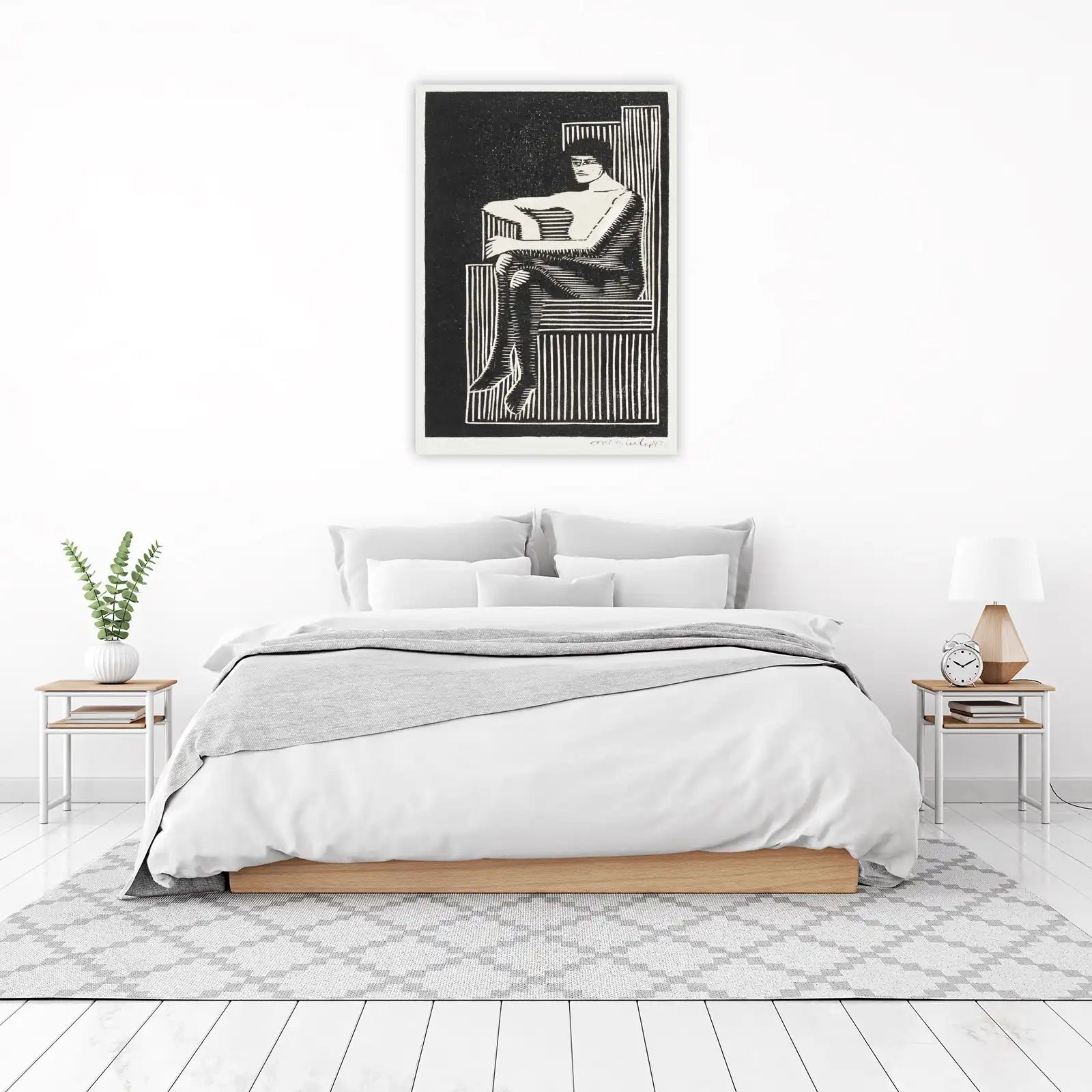 Striking Figure Study Black & White Wall Art
