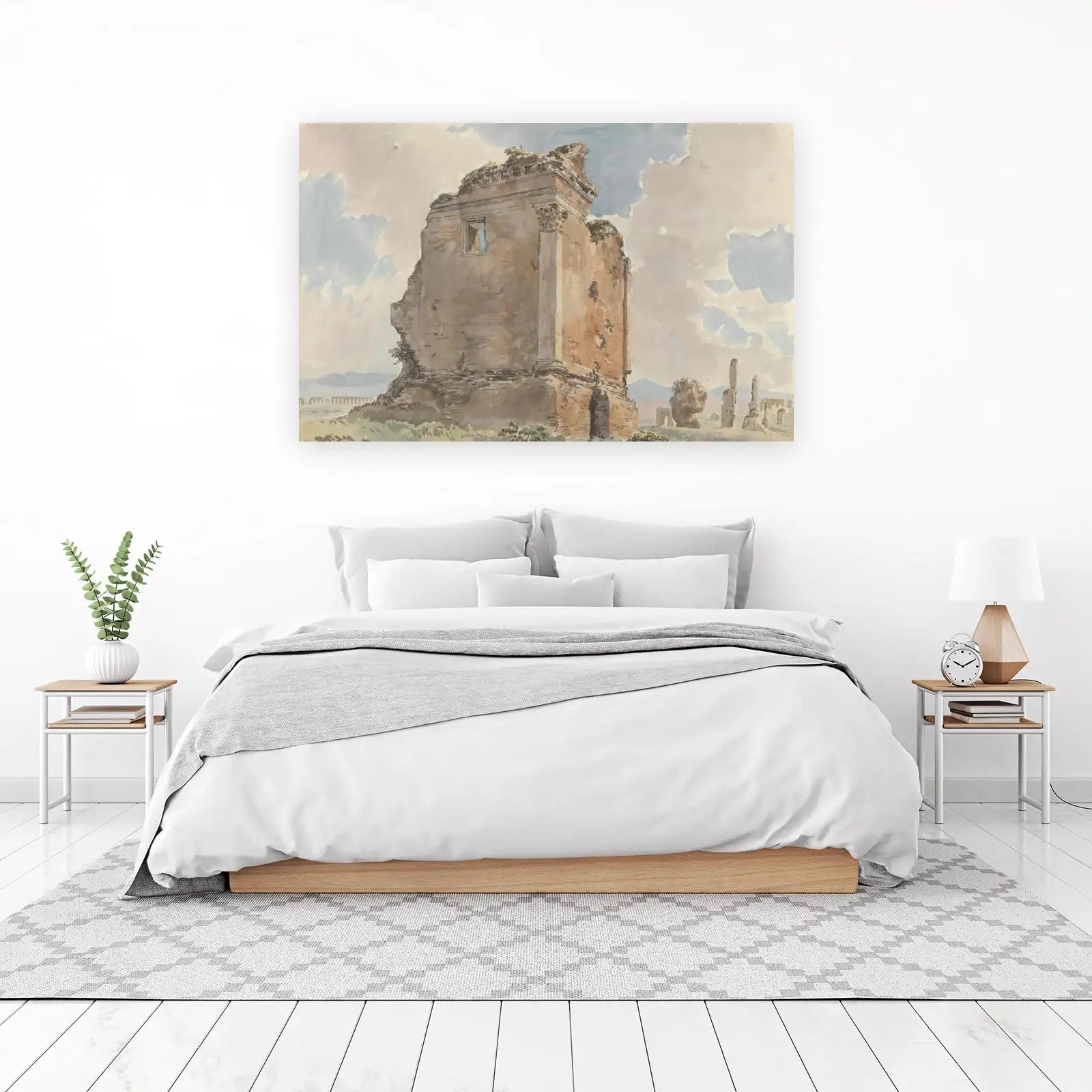 Ancient Roman Ruins Watercolor Wall Art