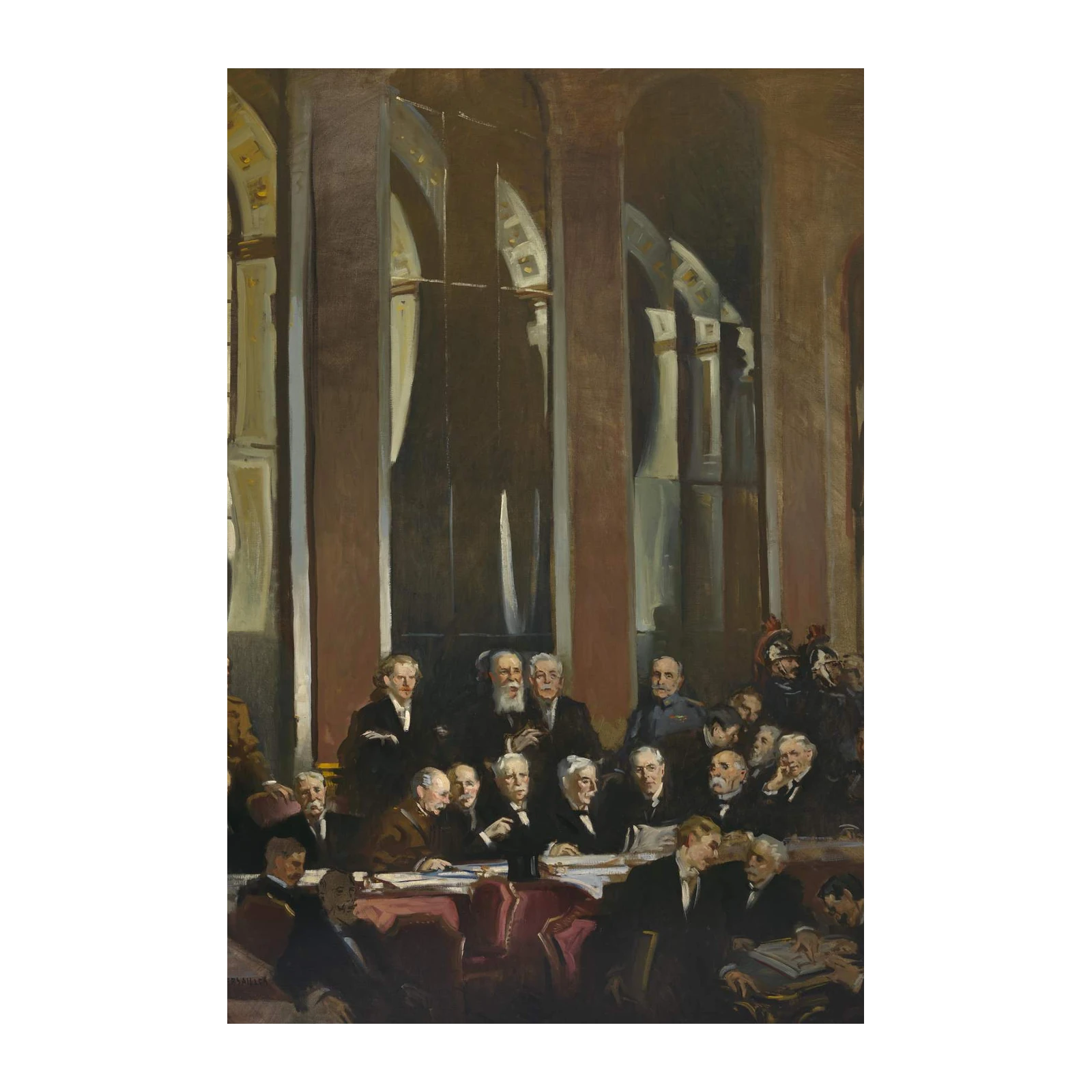 Historic Treaty Signing Oil Painting Wall Art