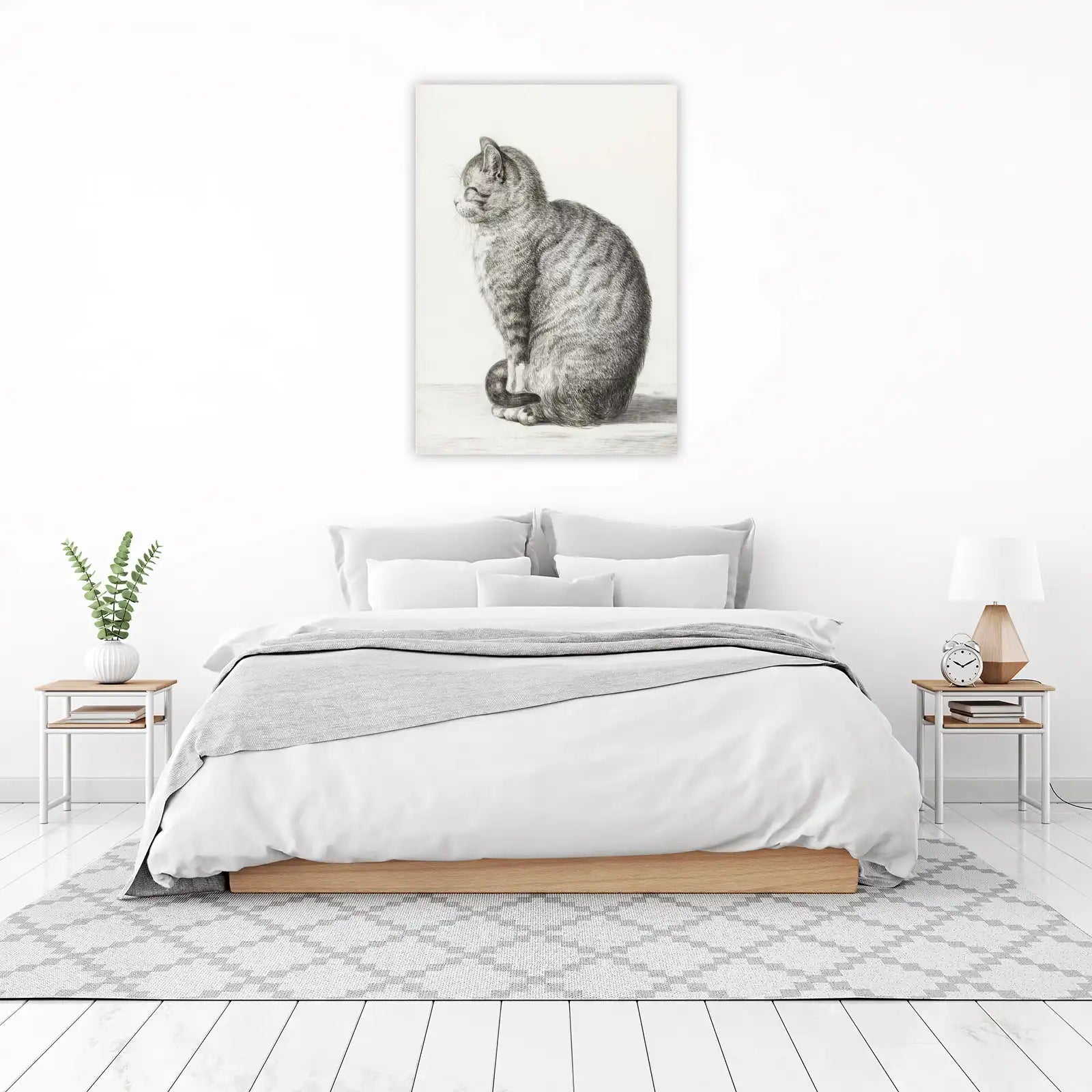 Serene Tabby Cat Portrait Wall Art