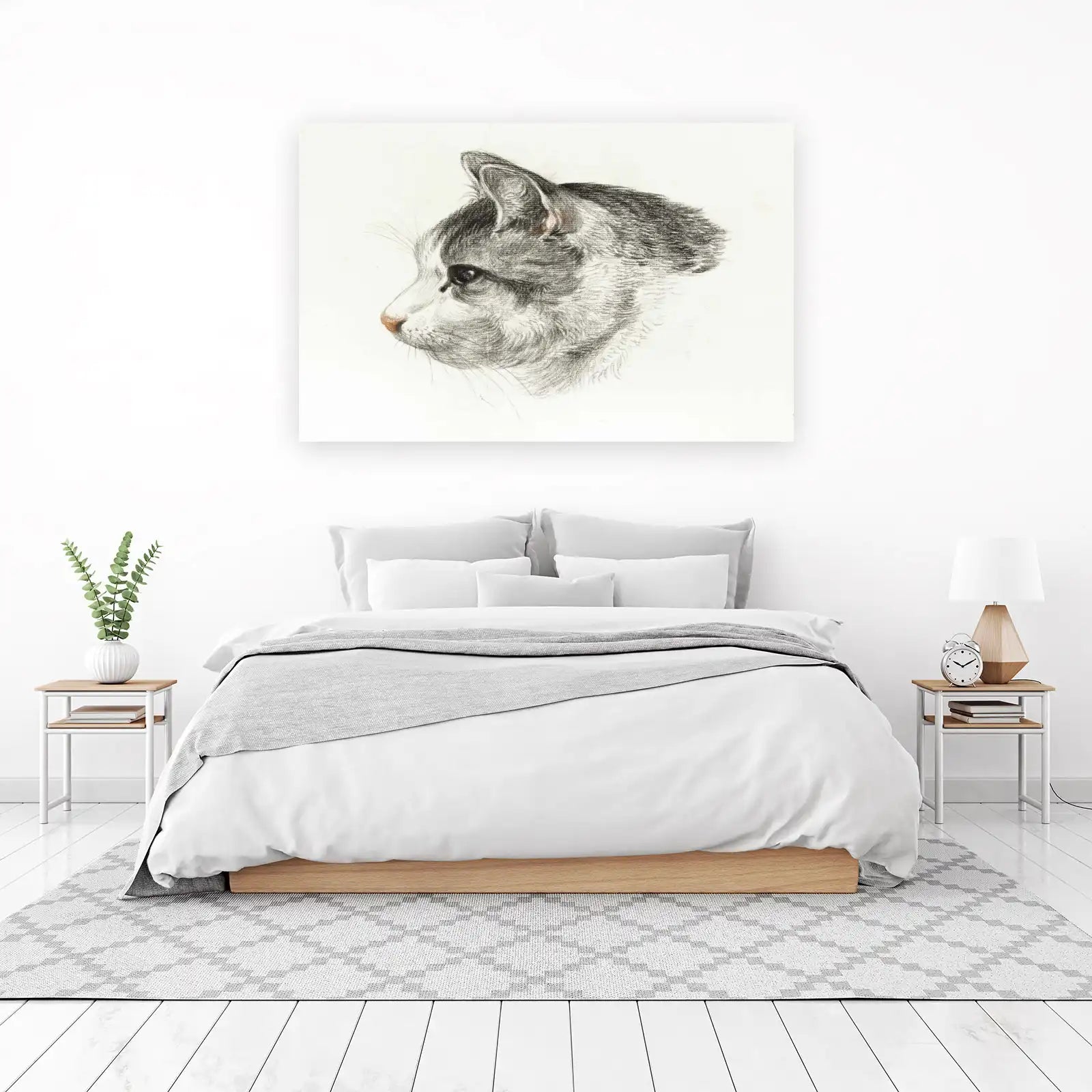 Elegant Cat Profile Sketch Wall Art