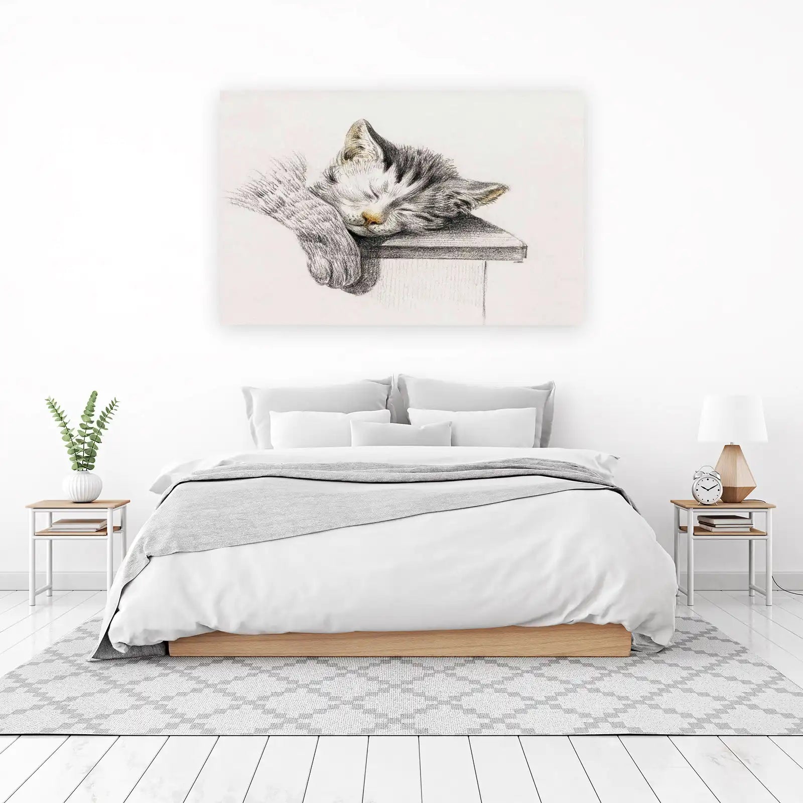 Sleeping Kitten Sketch Wall Art
