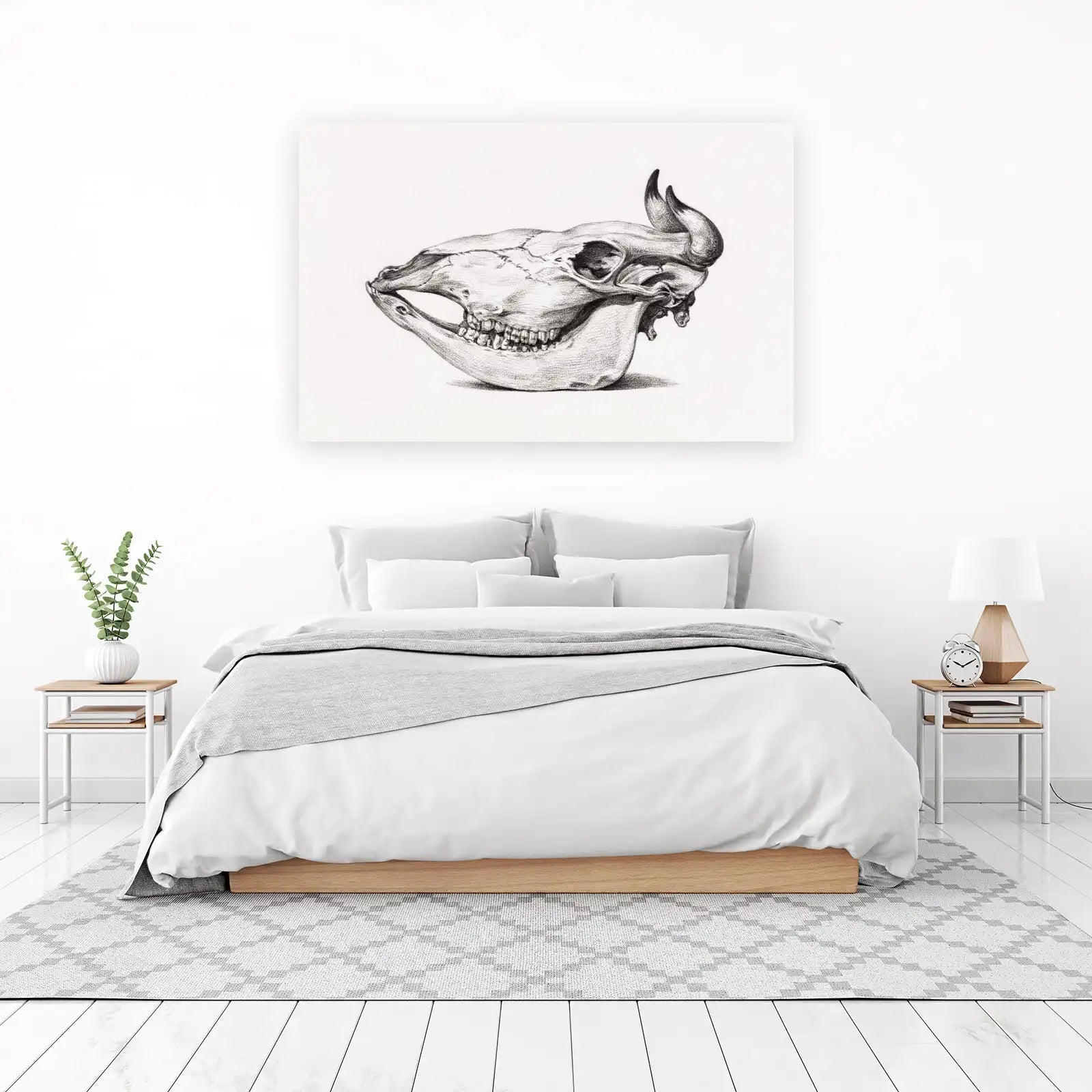 Vintage Bull Skull Art Wall Art | Rustic Home Decor
