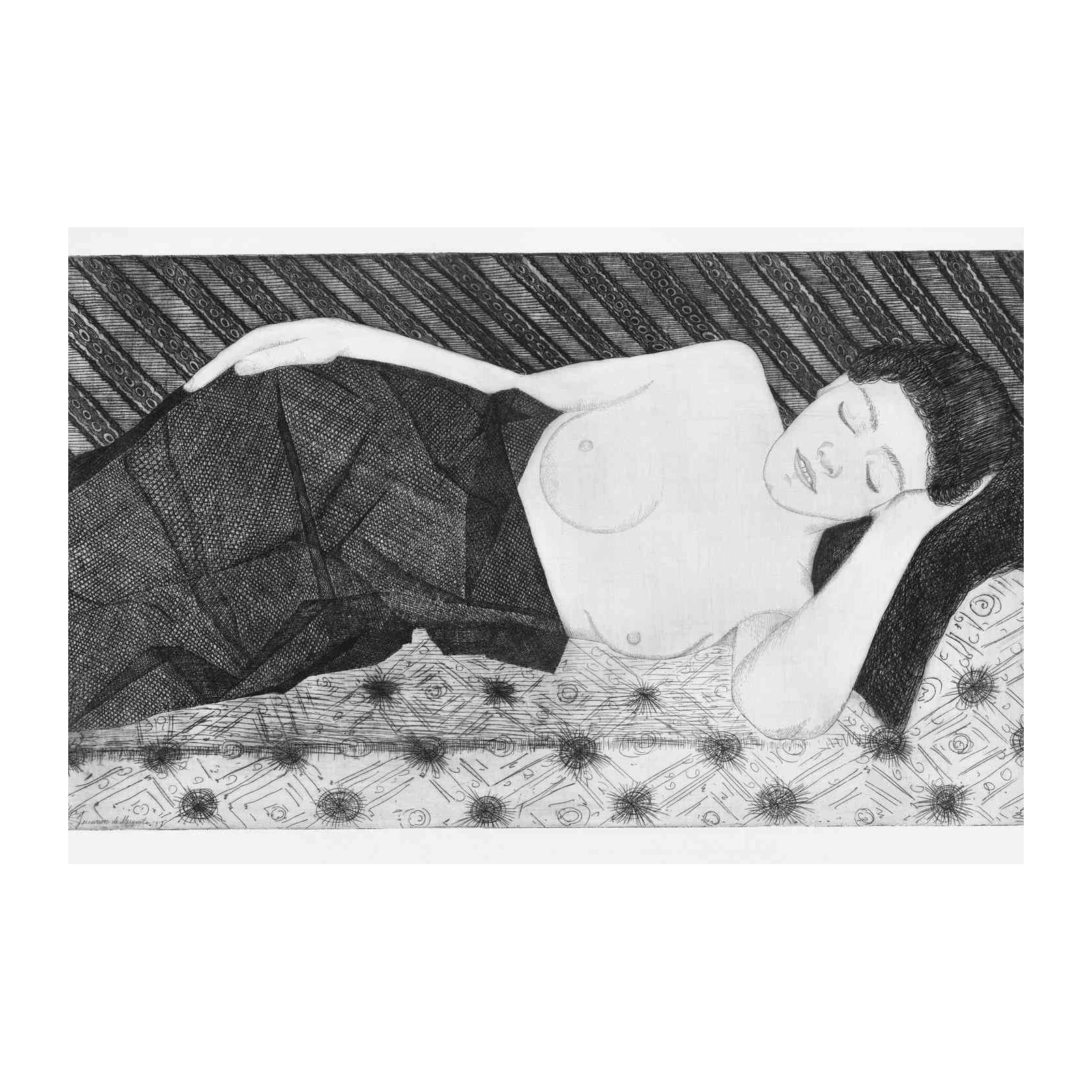 Serene Repose Nude Woman Portrait Wall Art