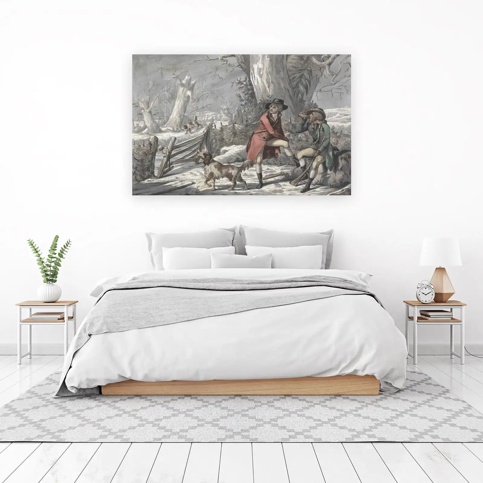 Vintage Hunting Scene Dog Wall Art