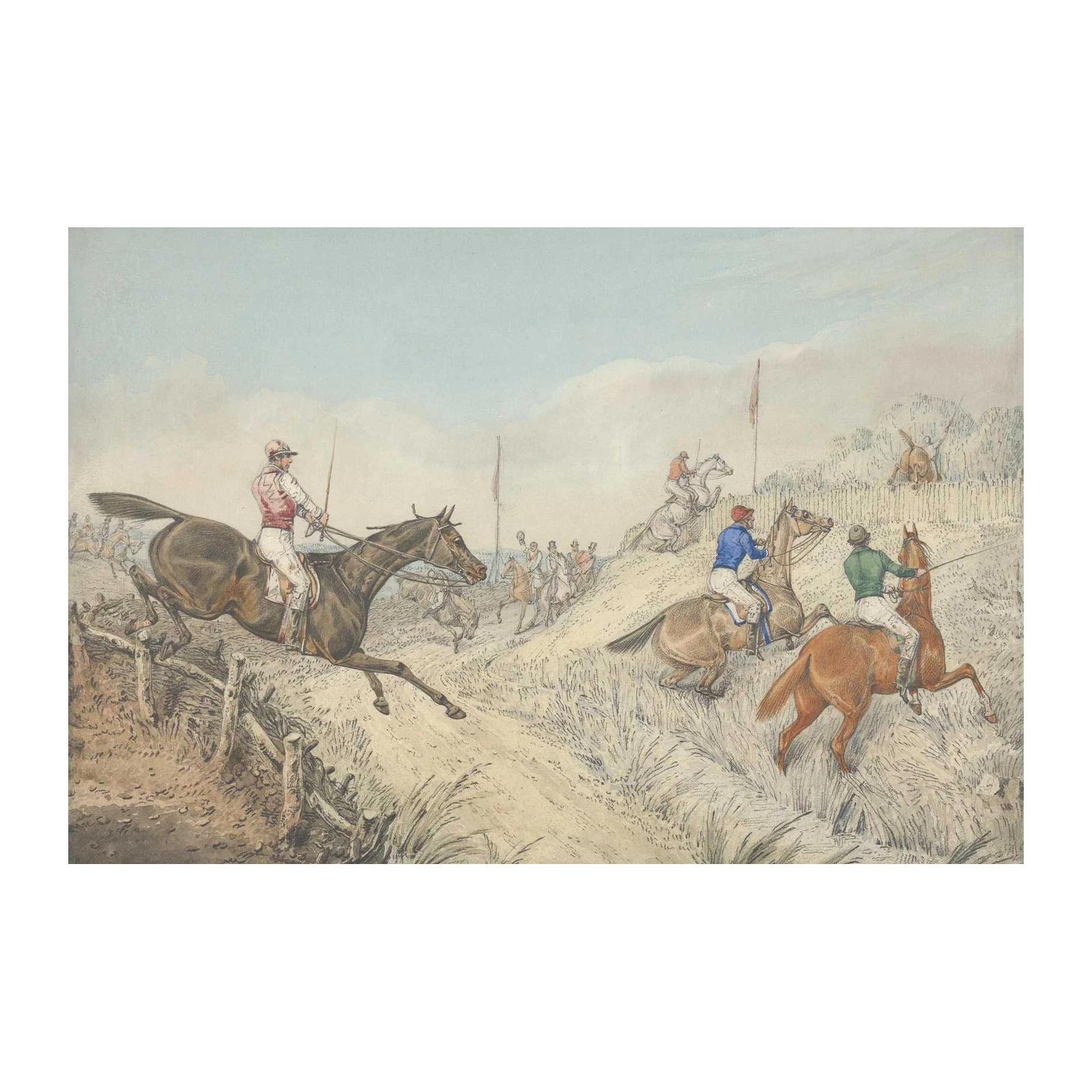 Horse Racing Action Jump Wall Art