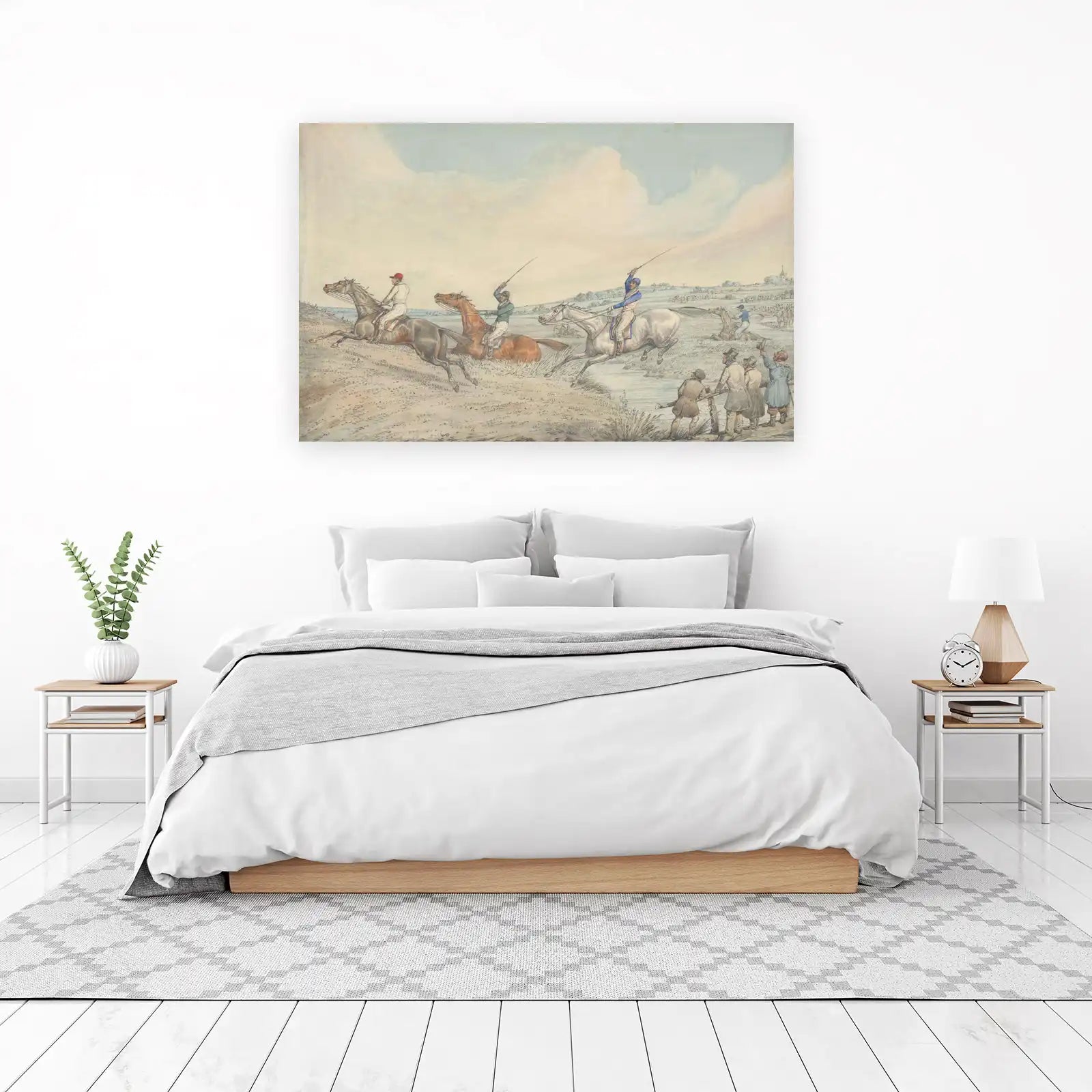 Vintage Horse Racing Scene Wall Art