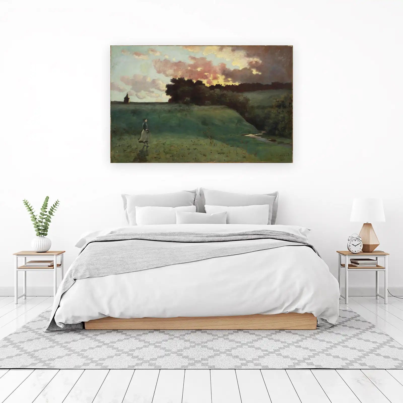 Serene Landscape with Woman Wall Art