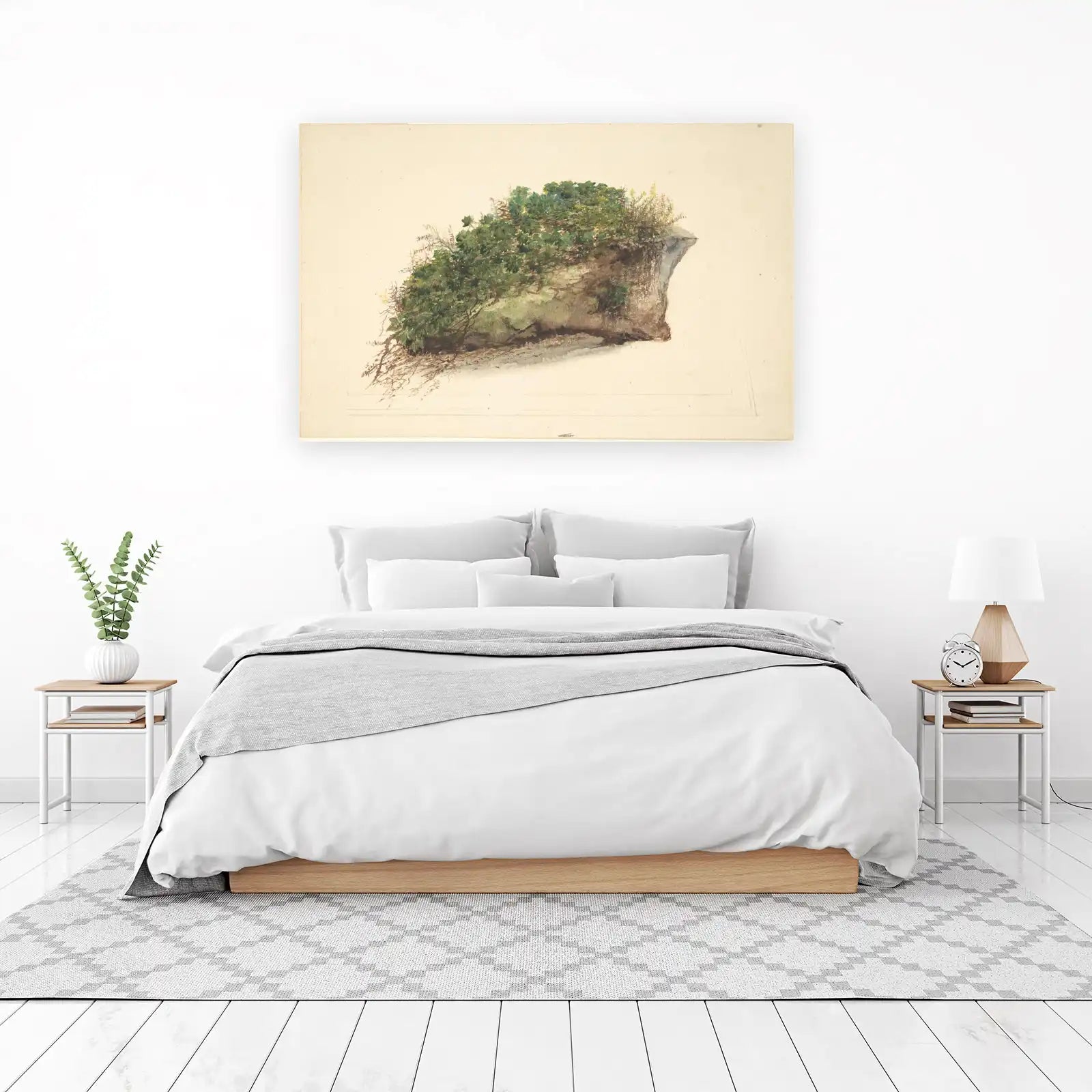 Vibrant Green Overgrowth Rock Wall Art