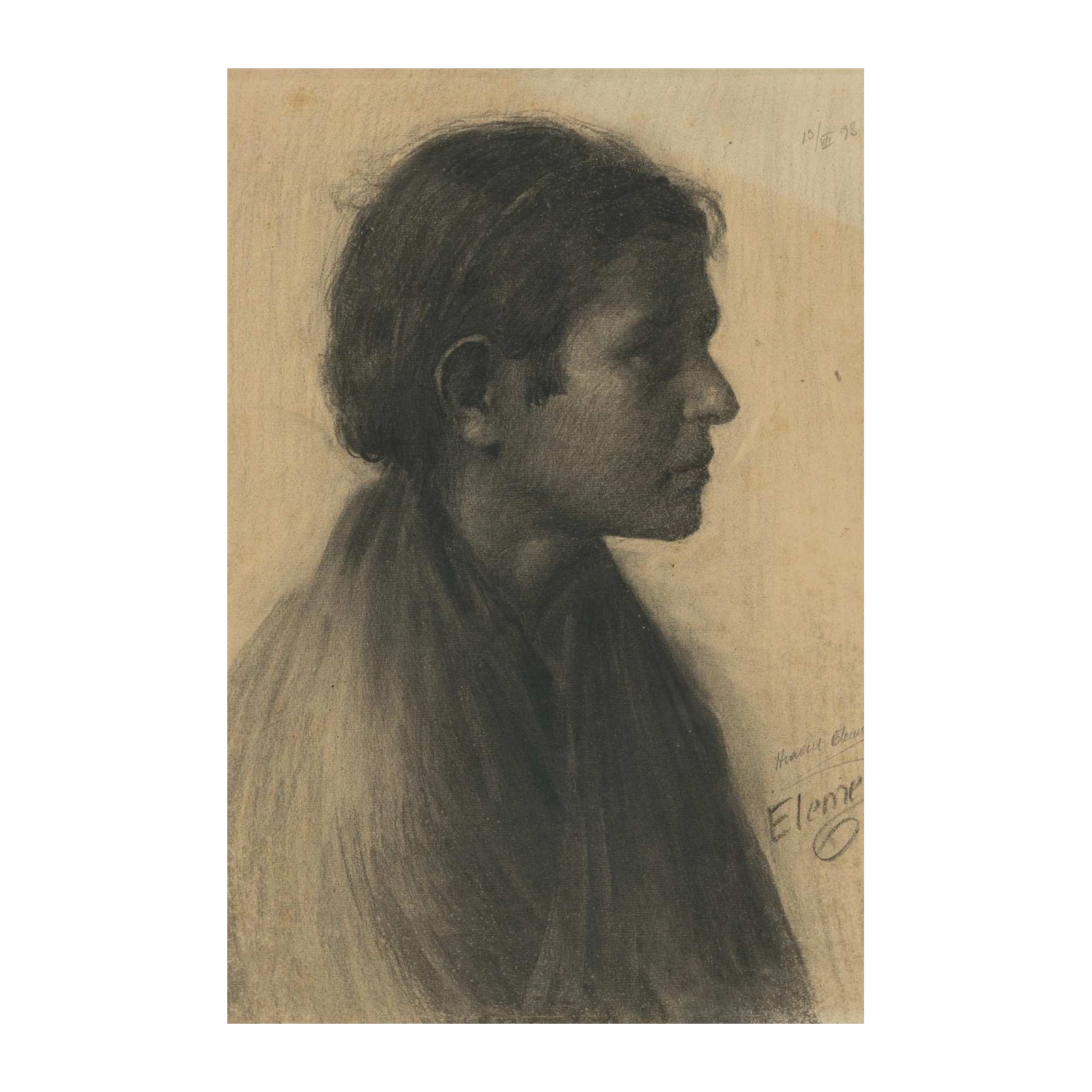 Charles Darwin Portrait Charcoal Sketch Wall Art