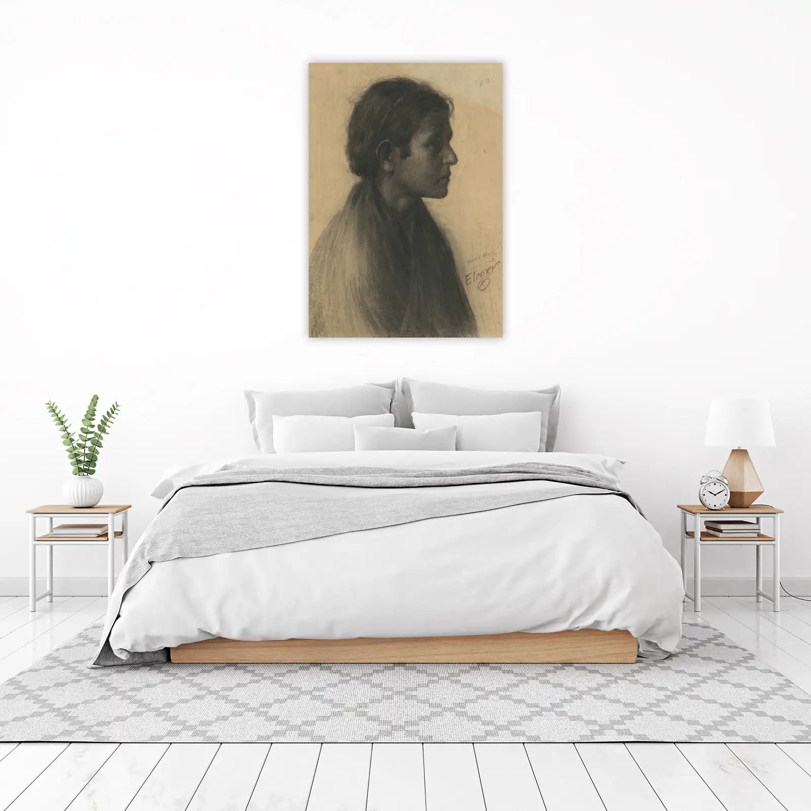 Charles Darwin Portrait Charcoal Sketch Wall Art