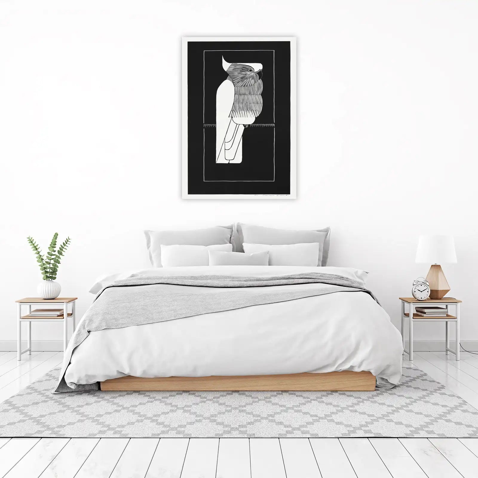 Modern Black & White Cockatoo Wall Art