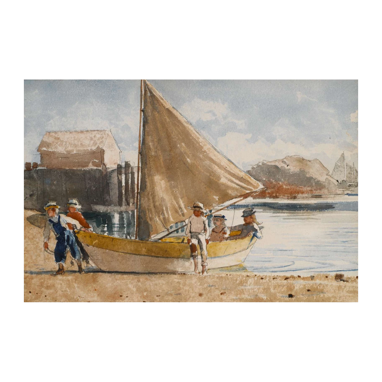 Nautical Adventure Boys on Sailboat Wall Art