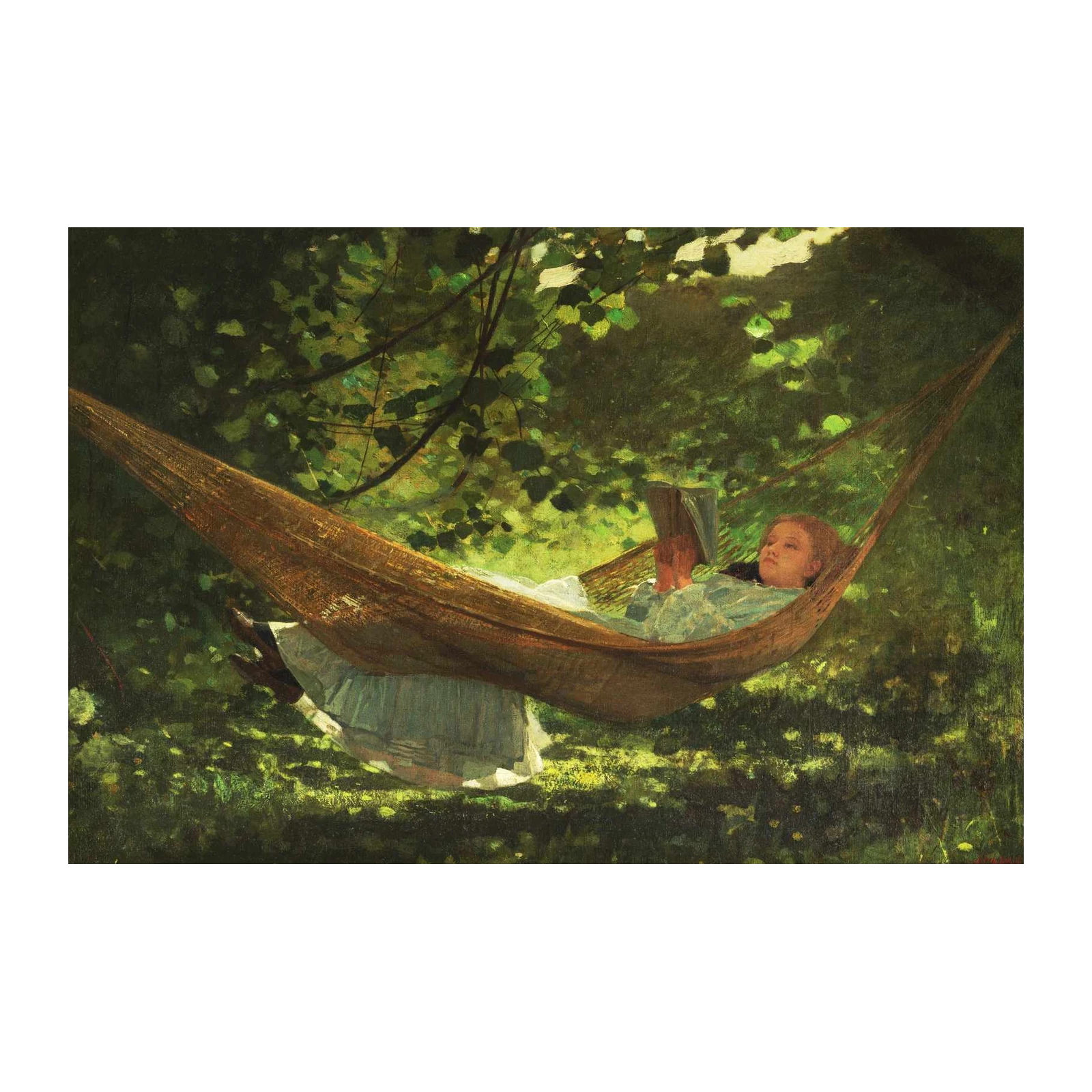 Girl Reading in Hammock Summer Day Wall Art