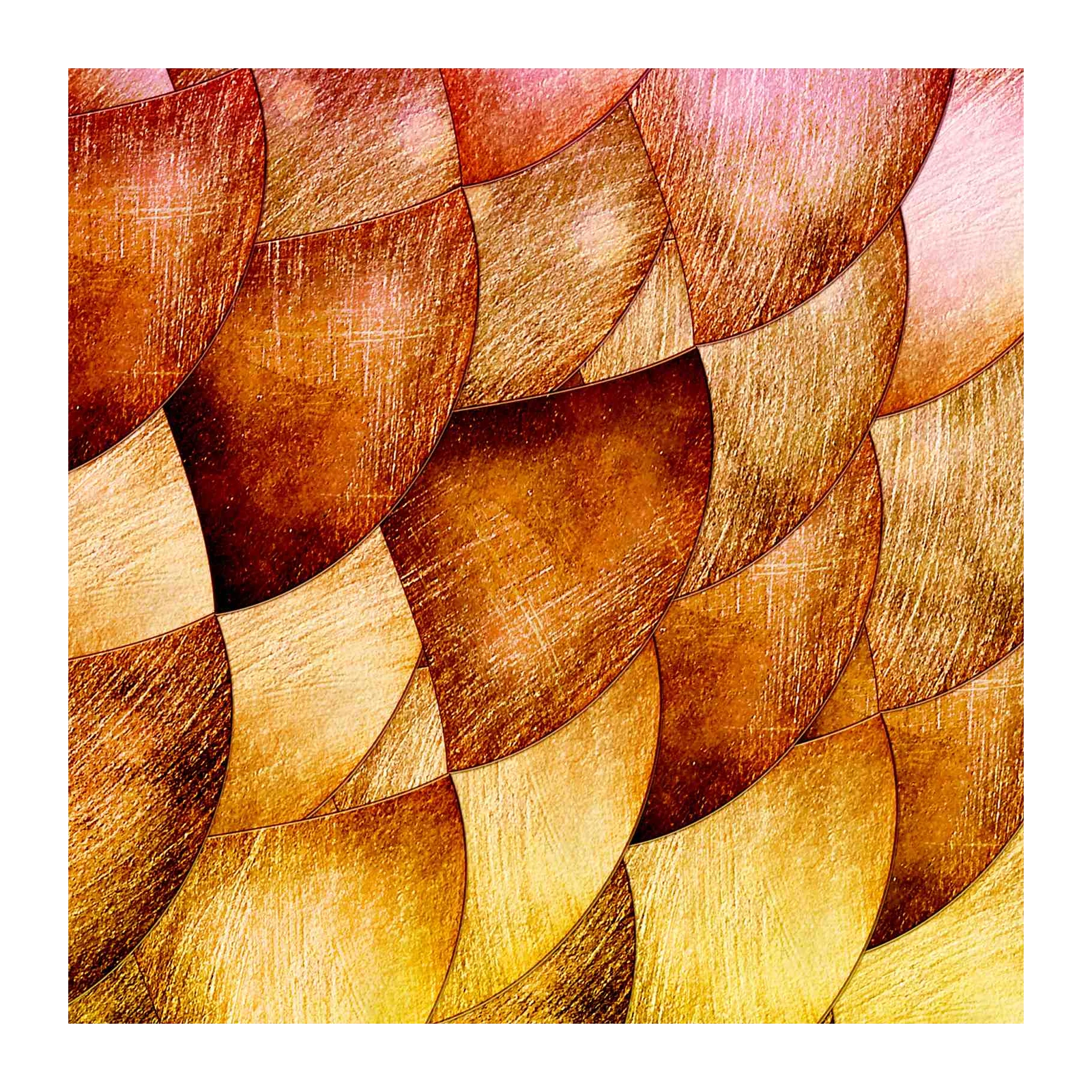 Abstract Amber Scale Pattern Wall Art
