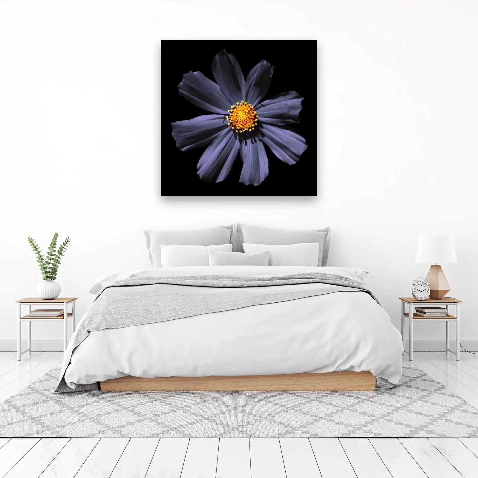 Dark Purple Cosmos Flower Art Wall Art