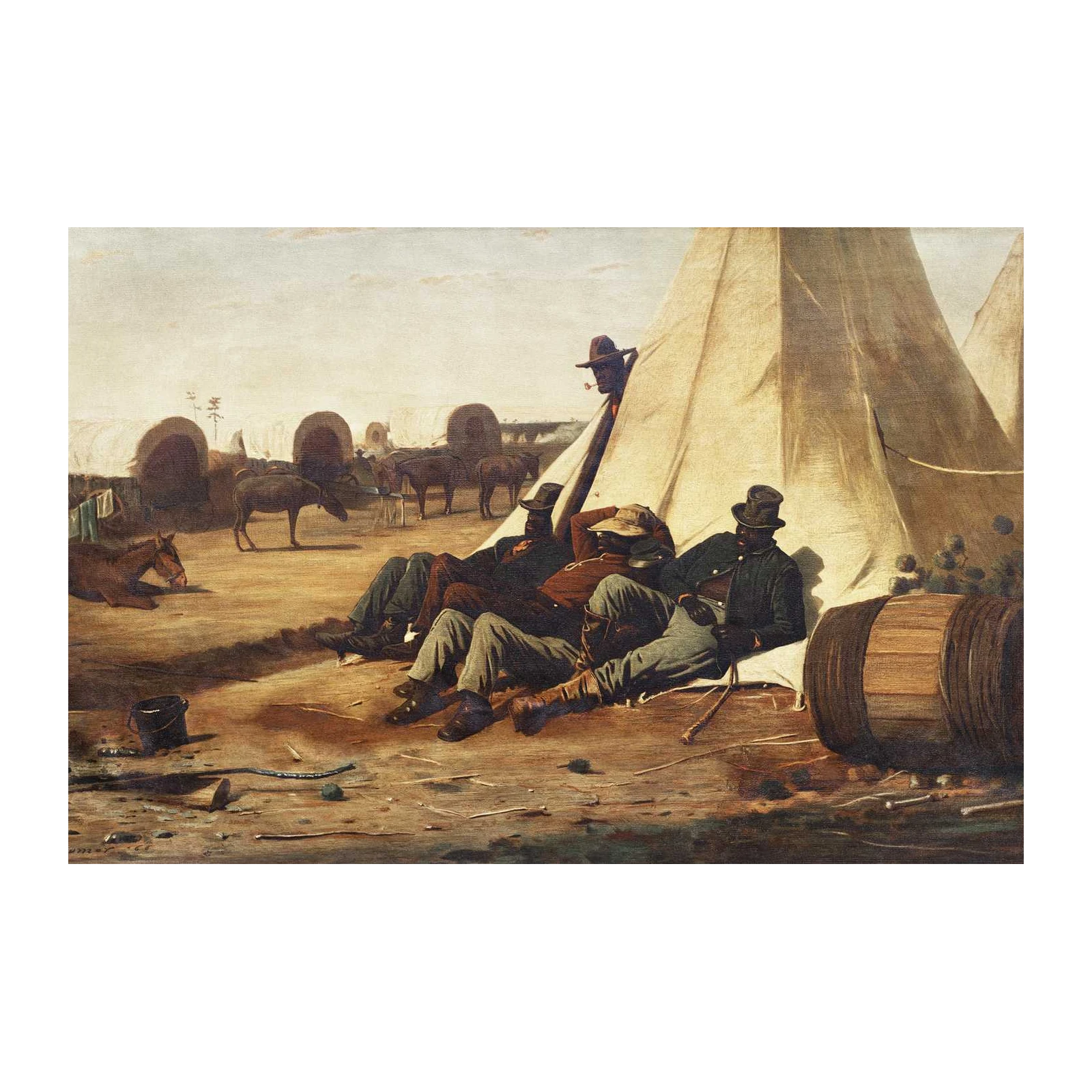 Western Camp Scene Cowboys Wall Art