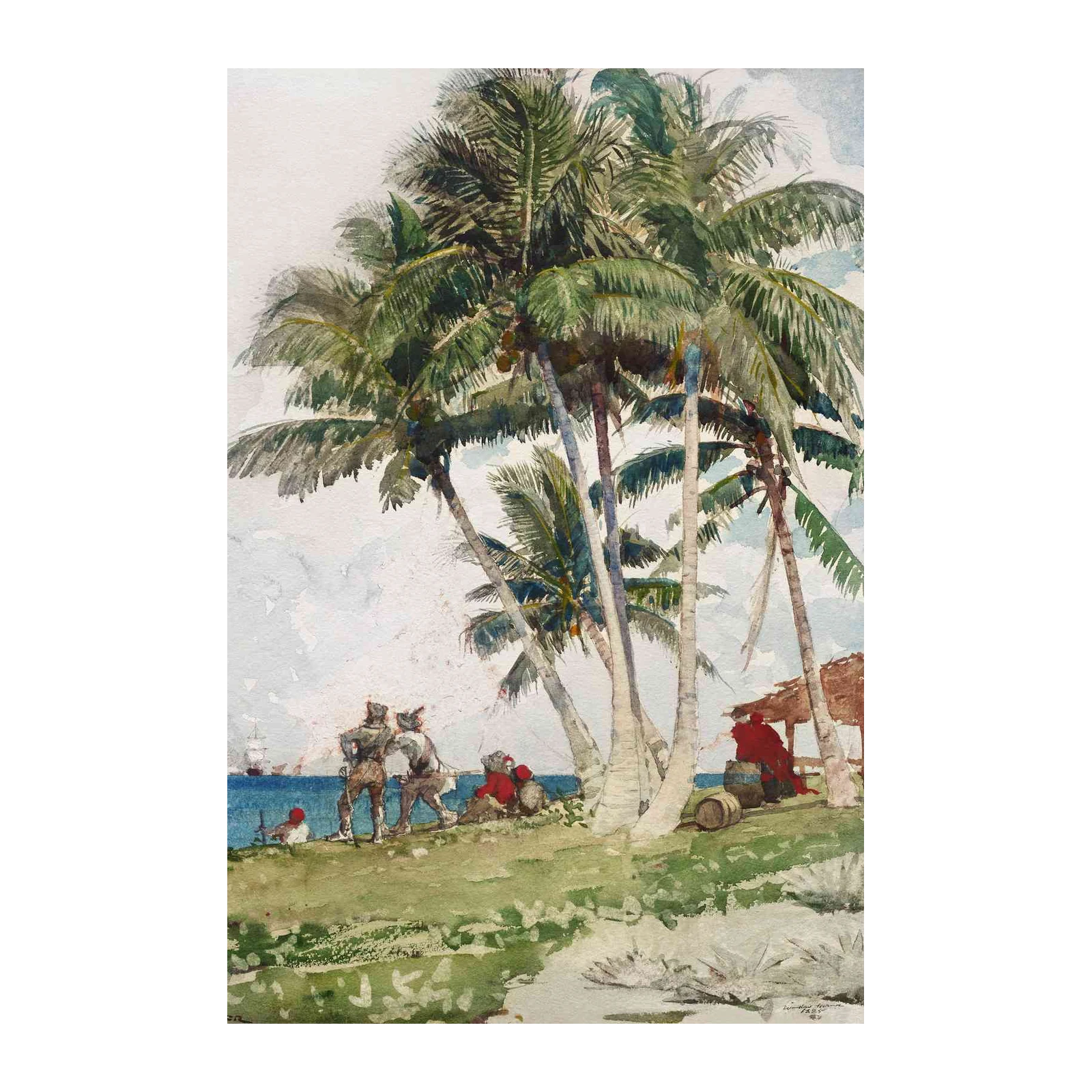 Tropical Palm Paradise Watercolor Wall Art