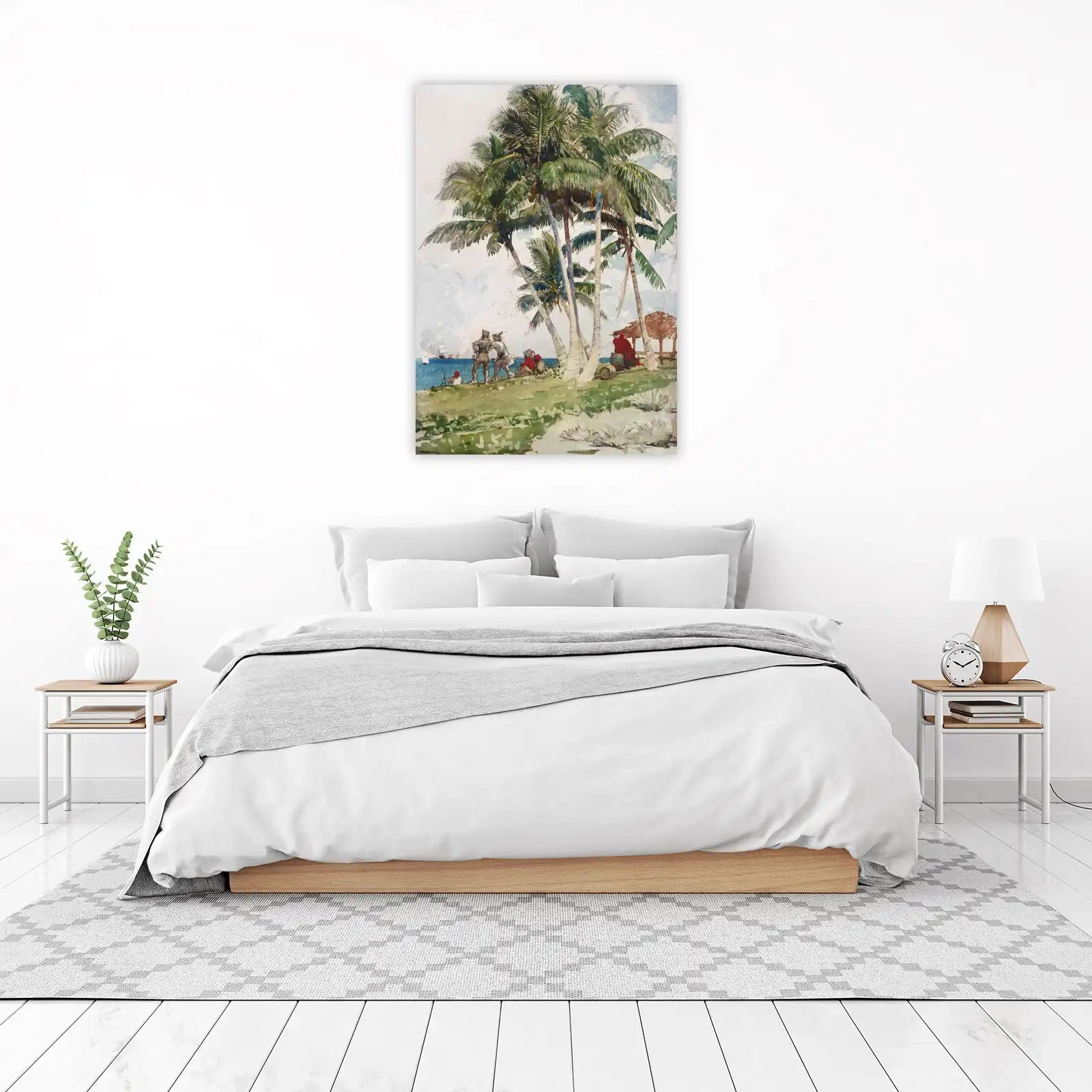 Tropical Palm Paradise Watercolor Wall Art