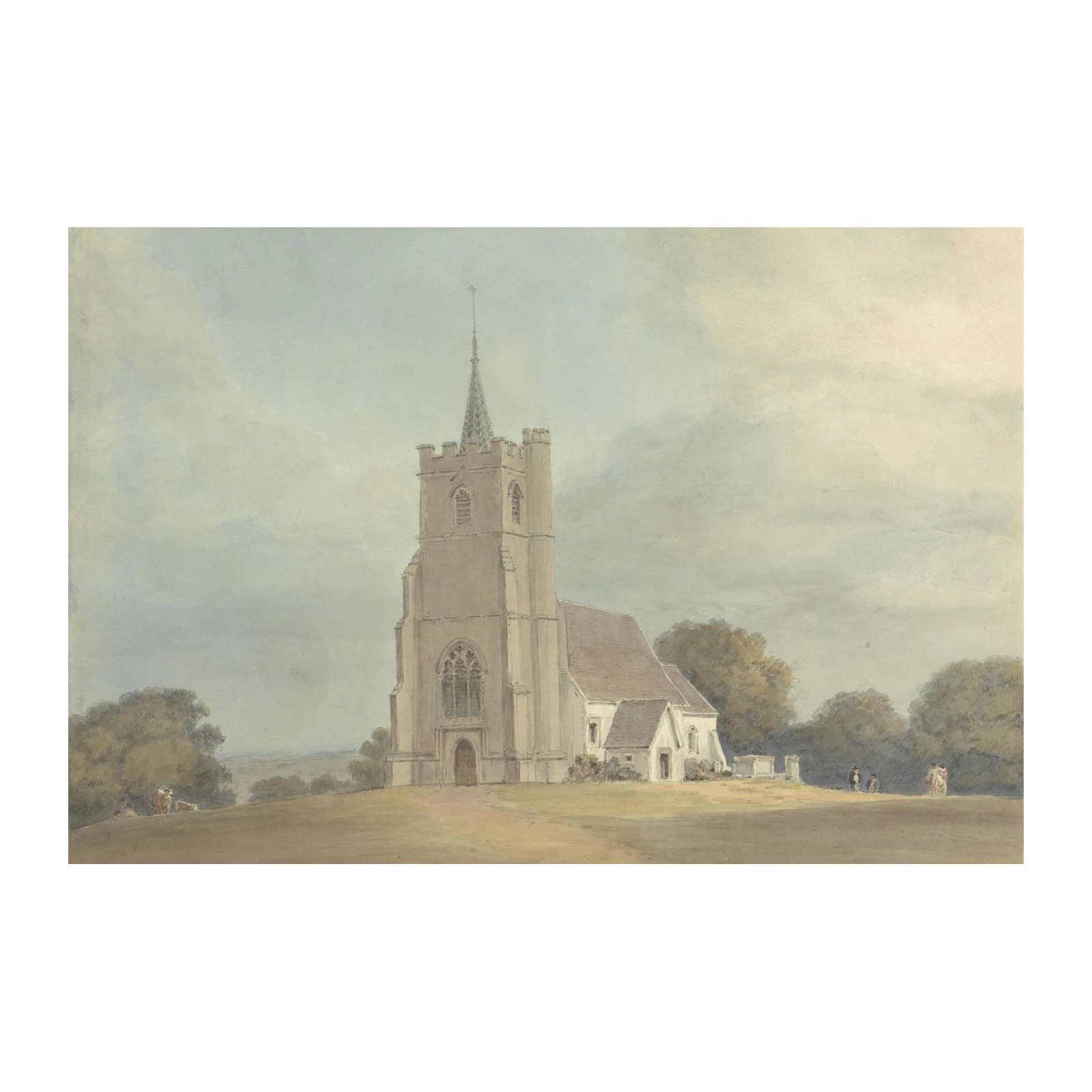 Serene Church Landscape Wall Art