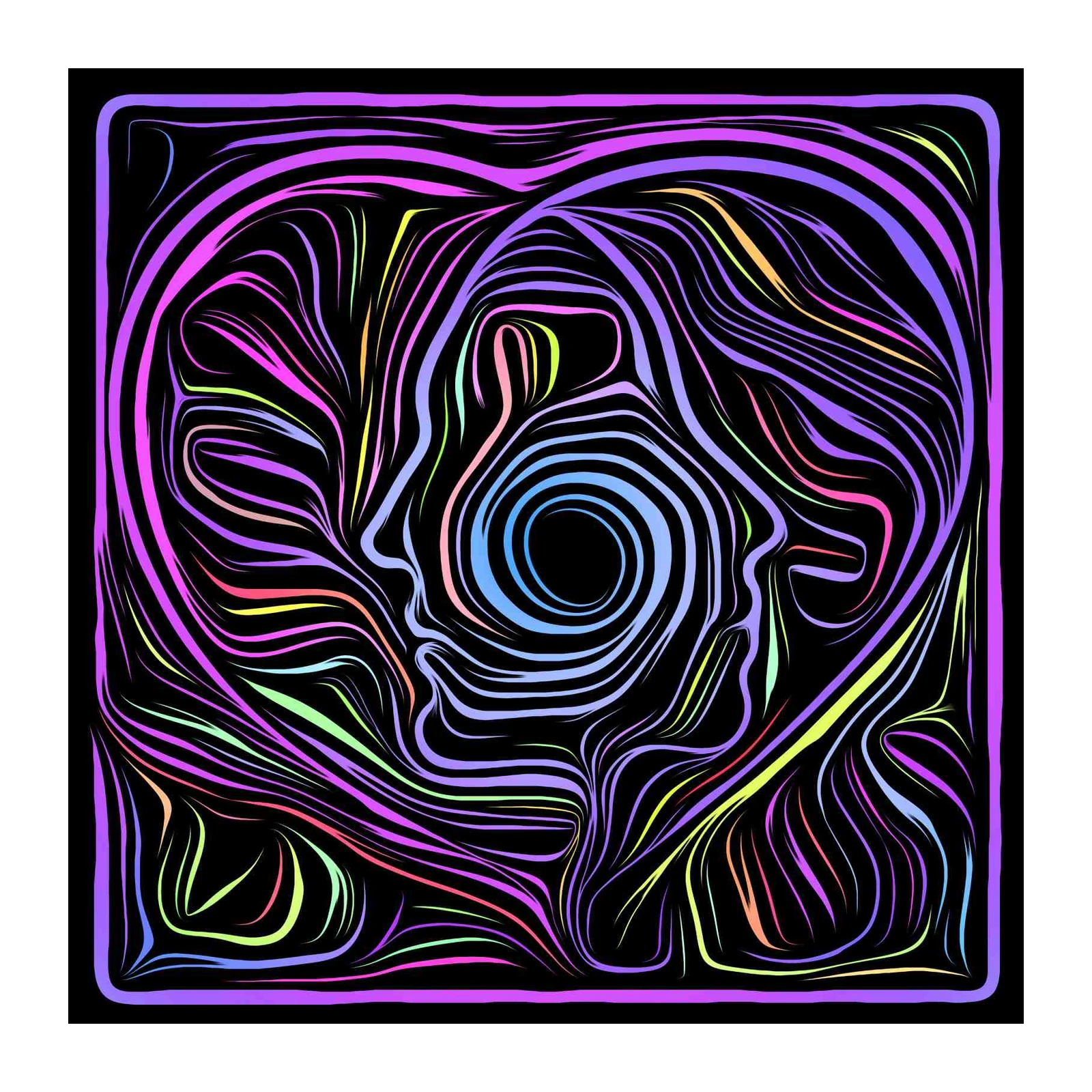 Abstract Embrace Faces Wall Art