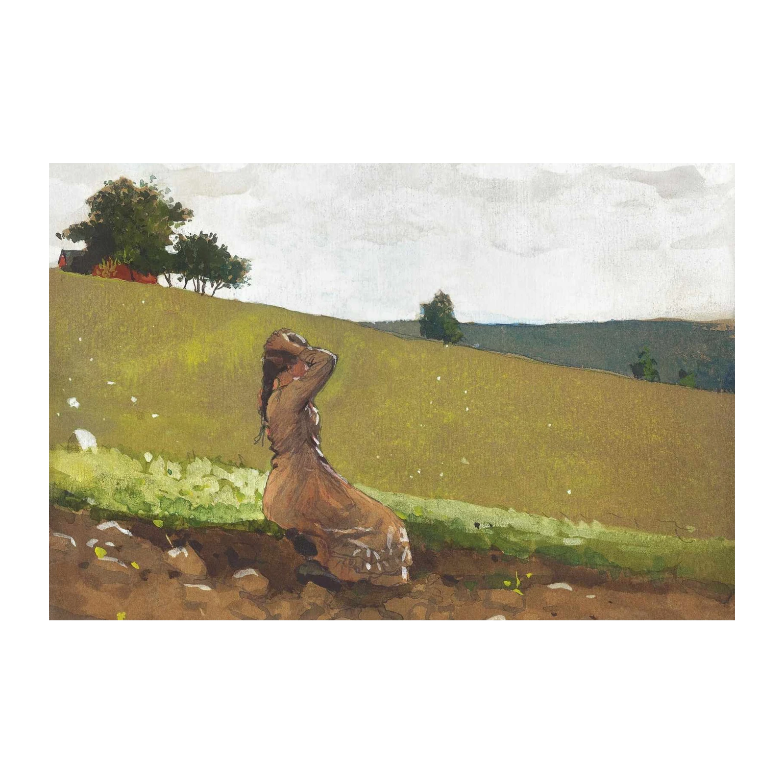 Serene Landscape Woman Wall Art