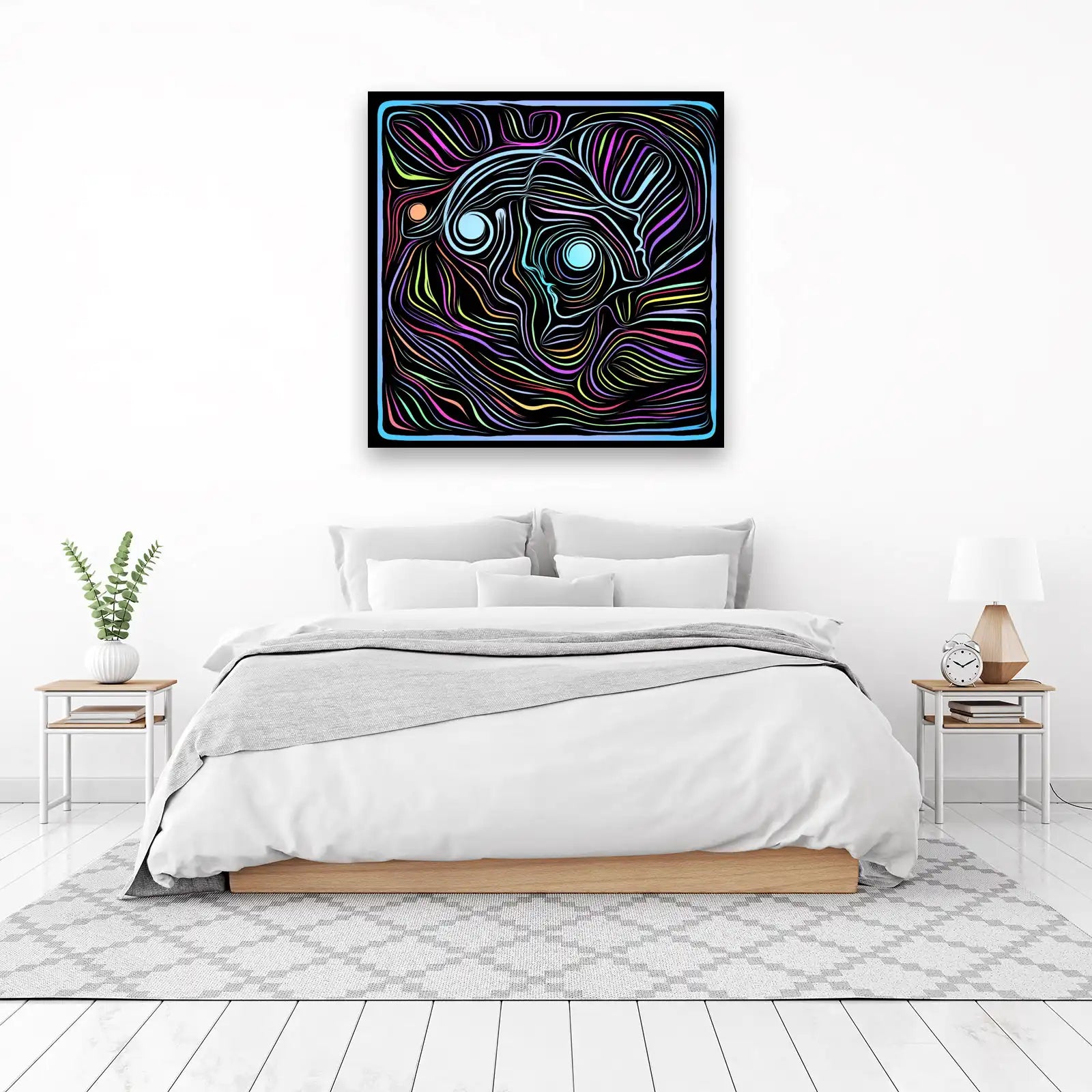 Abstract Psychedelic Face Wall Art
