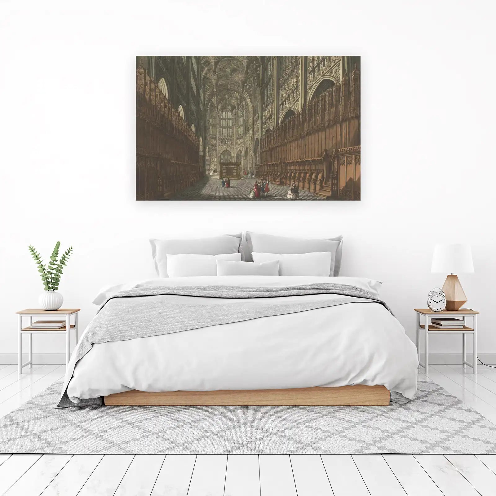 Gothic Cathedral Interior Wood Carving Wall Art