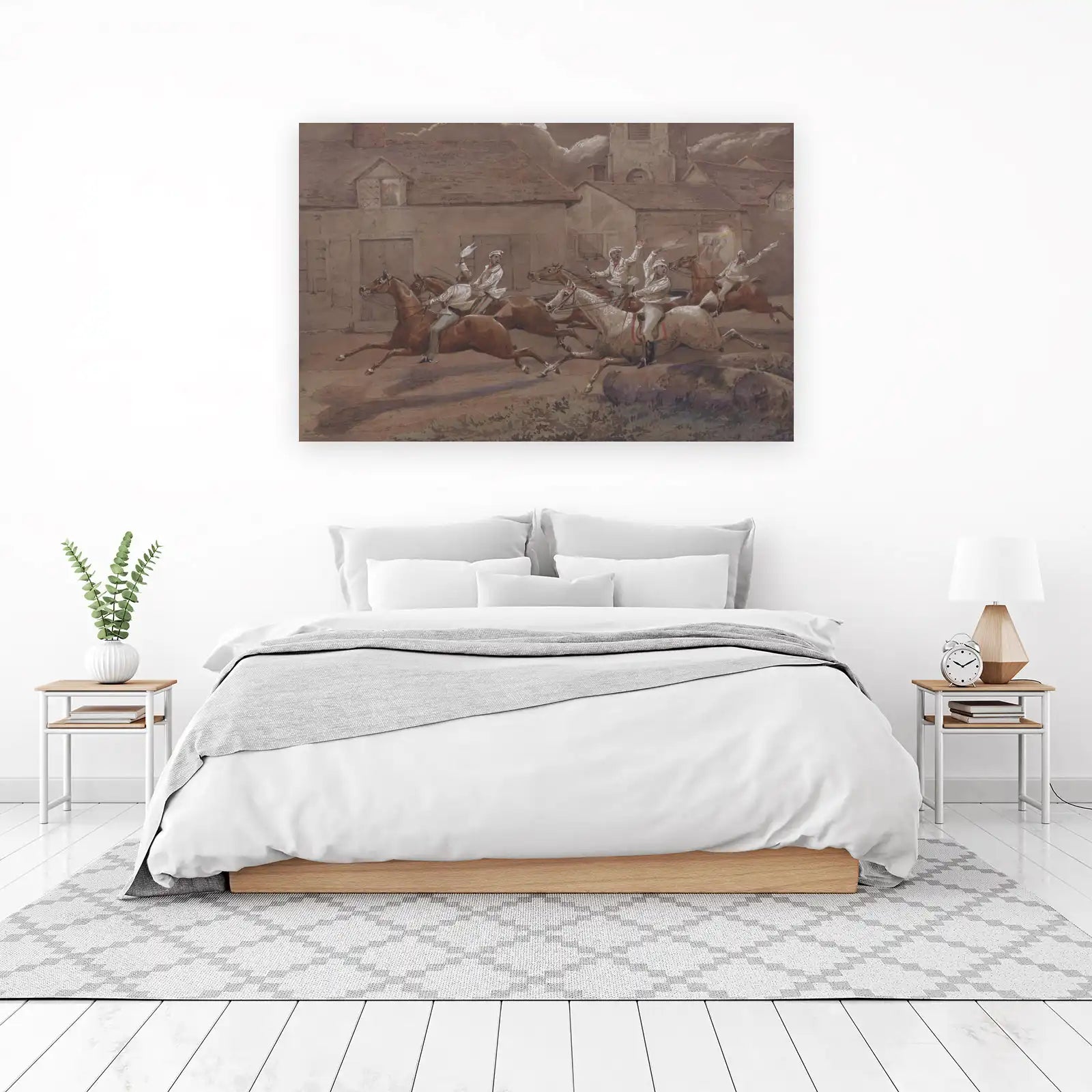 Victorian Horse Race Watercolor Wall Art