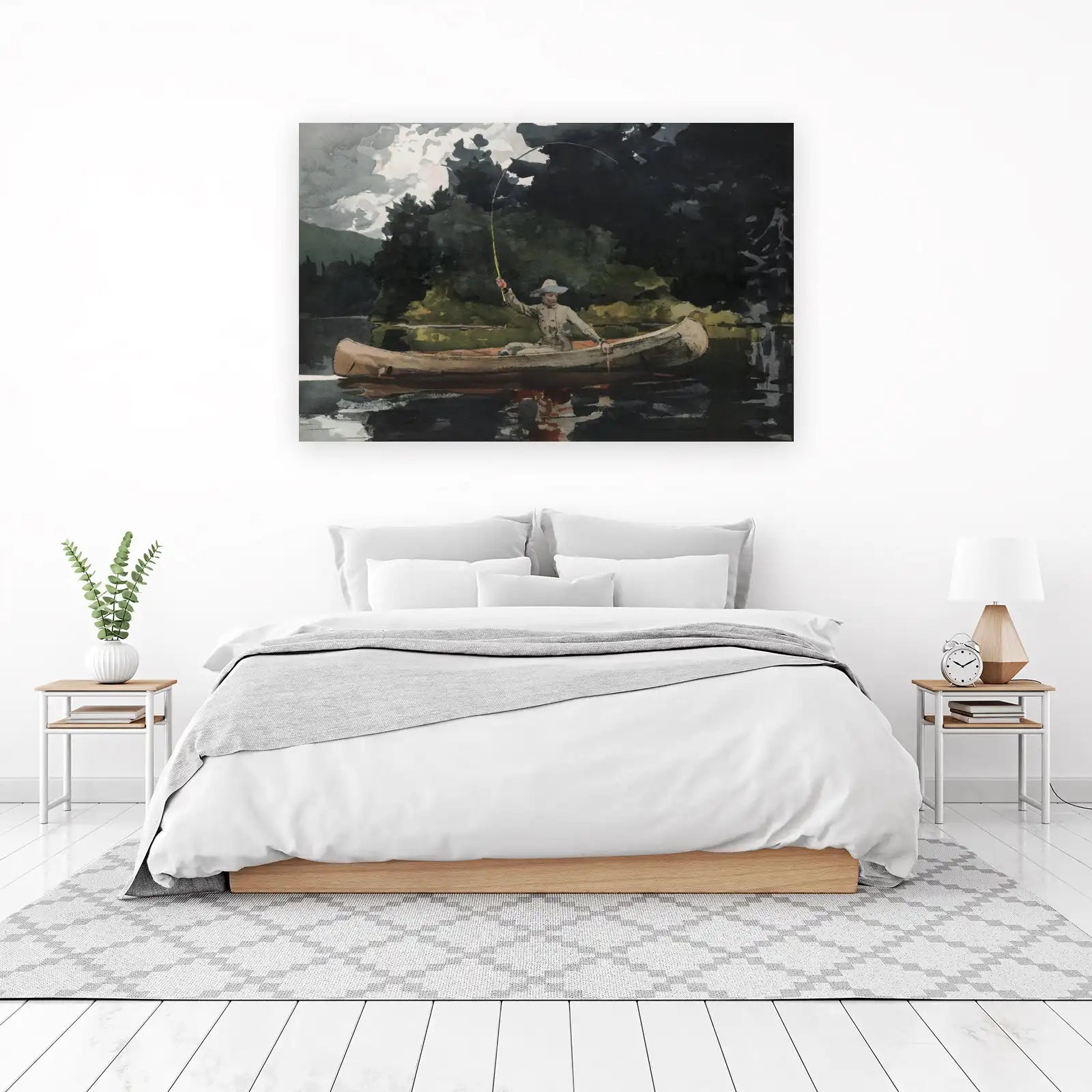 Serene Angler Canoe Adventure Wall Art