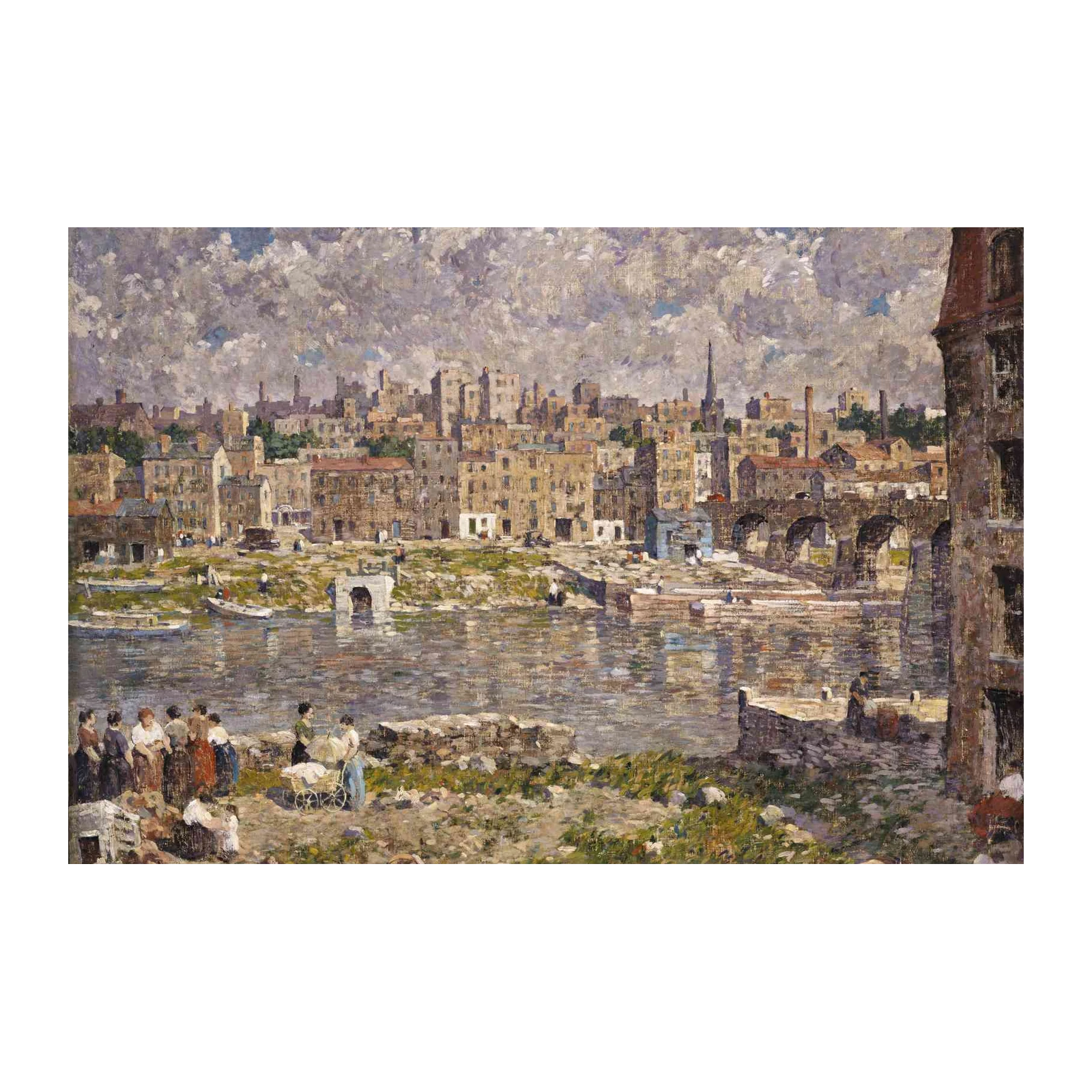 Impressionist Cityscape Waterfront Wall Art