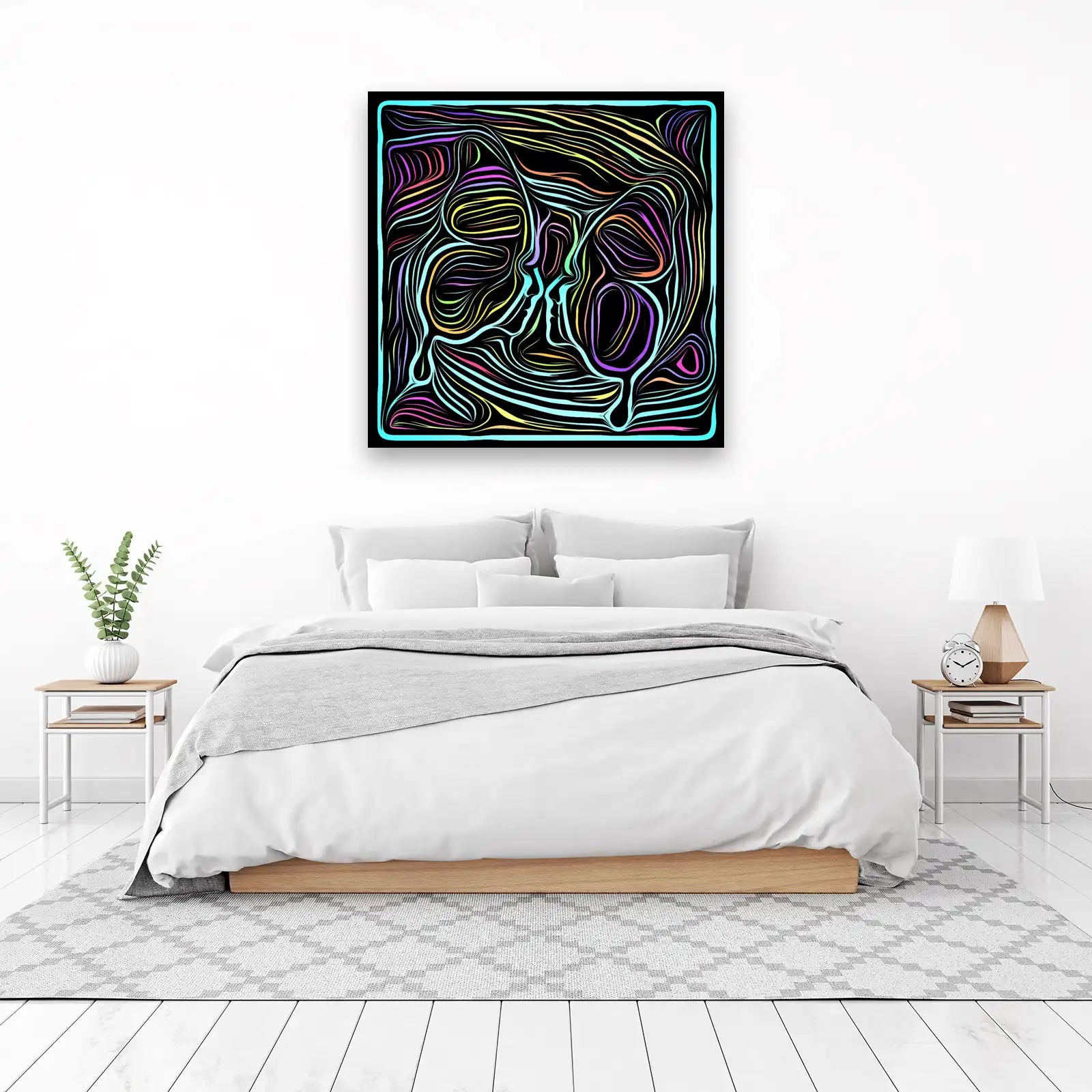 Vibrant Flow Abstract Faces Wall Art