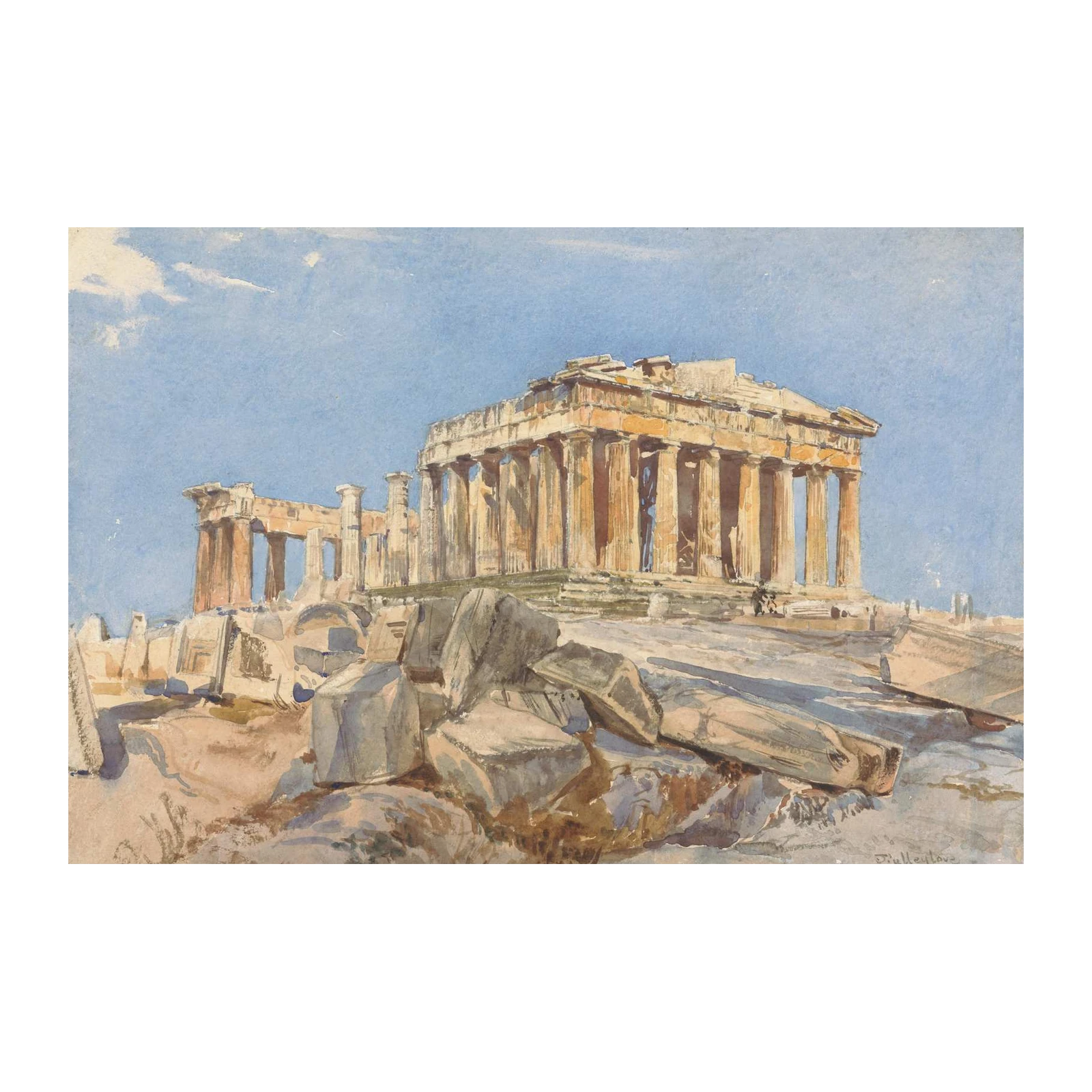 Parthenon Watercolor Ancient Greece Wall Art