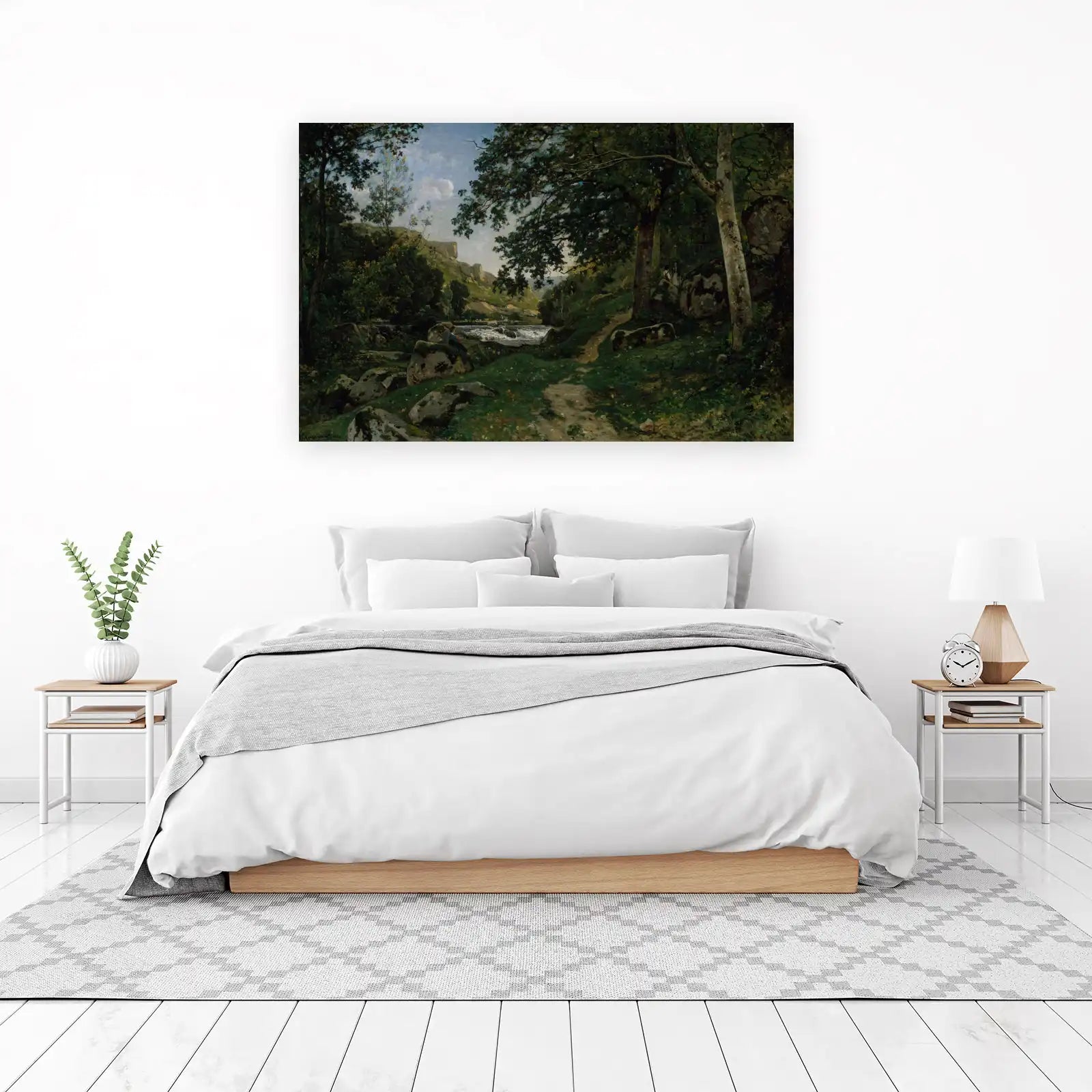 Serene Forest River Landscape Wall Art