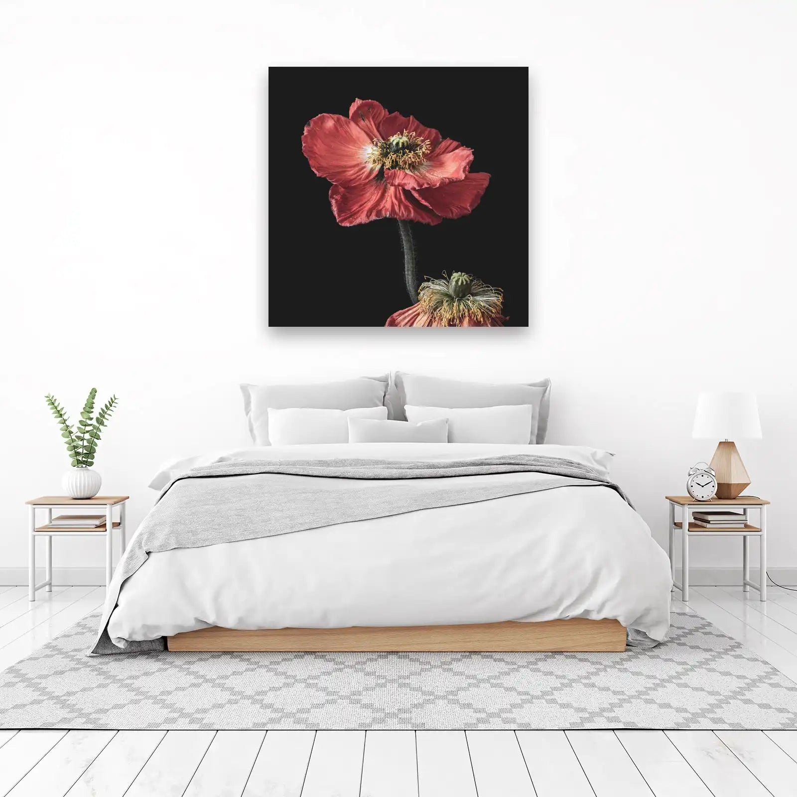 Dramatic Red Poppy Botanical Wall Art