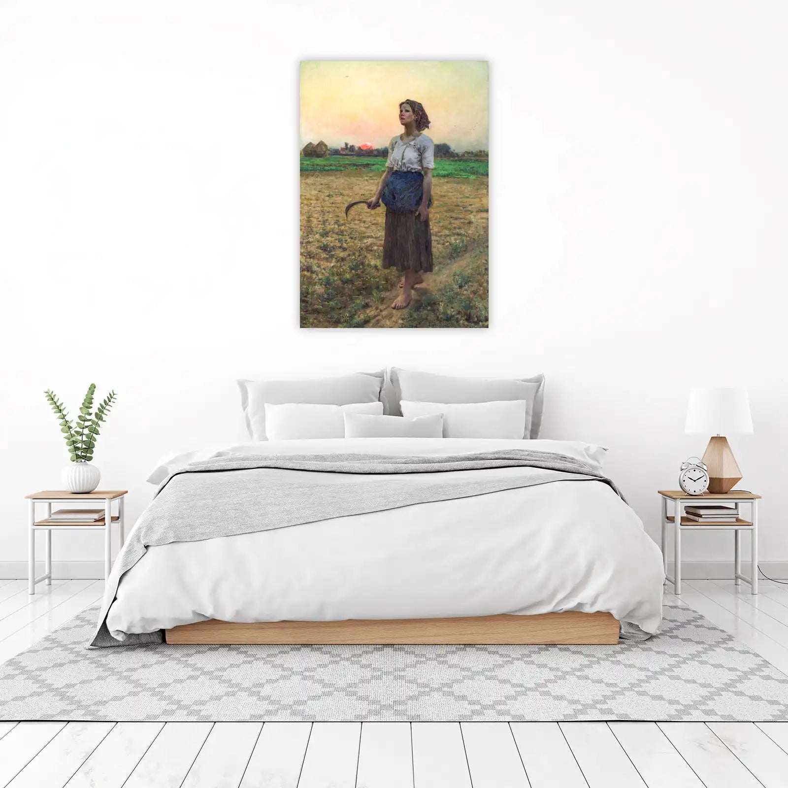 Peasant Woman Sunrise Reaper Wall Art