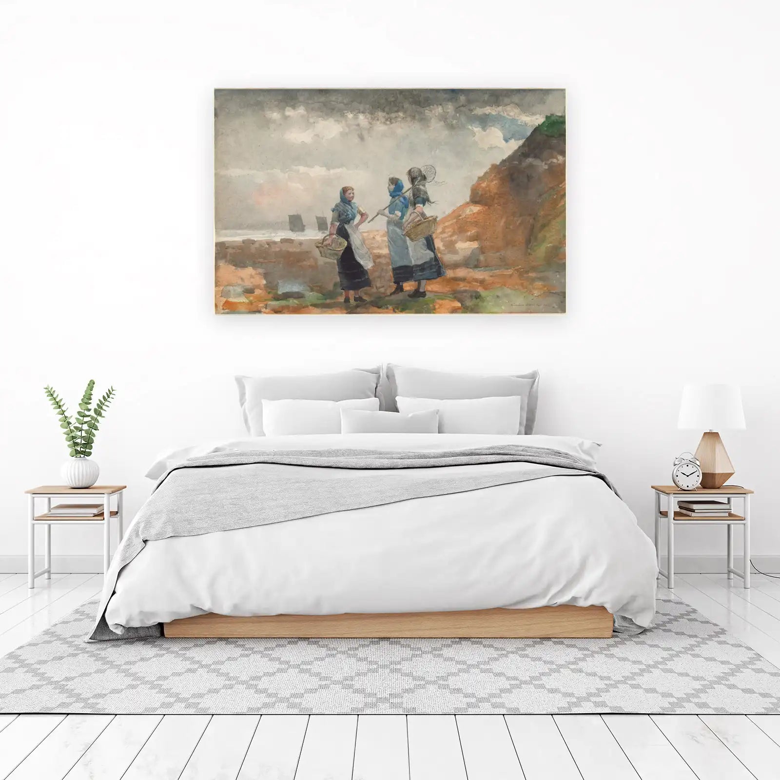 Coastal Fisherwomen Gathering Wall Art