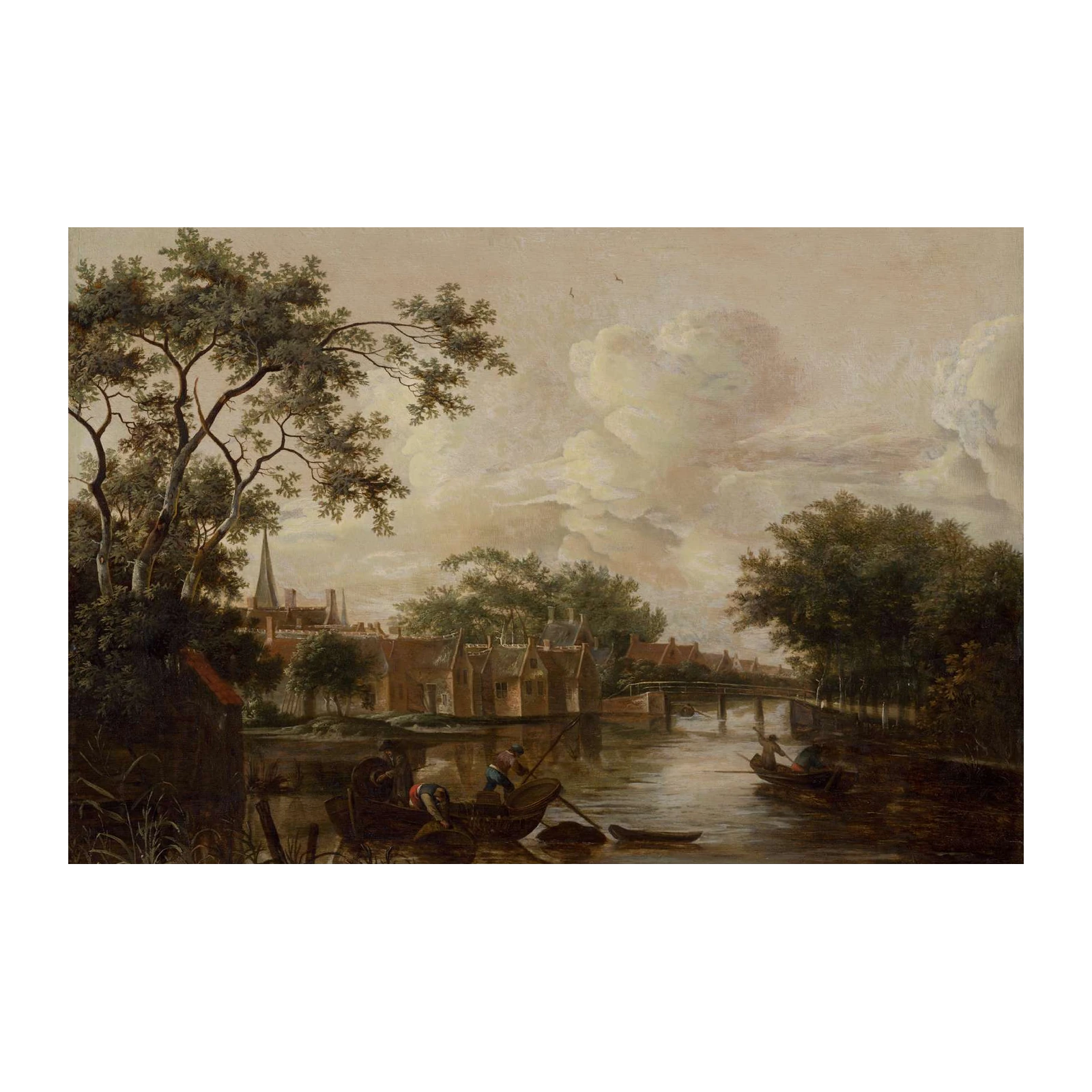 Serene Canal Landscape Dutch Golden Age Wall Art
