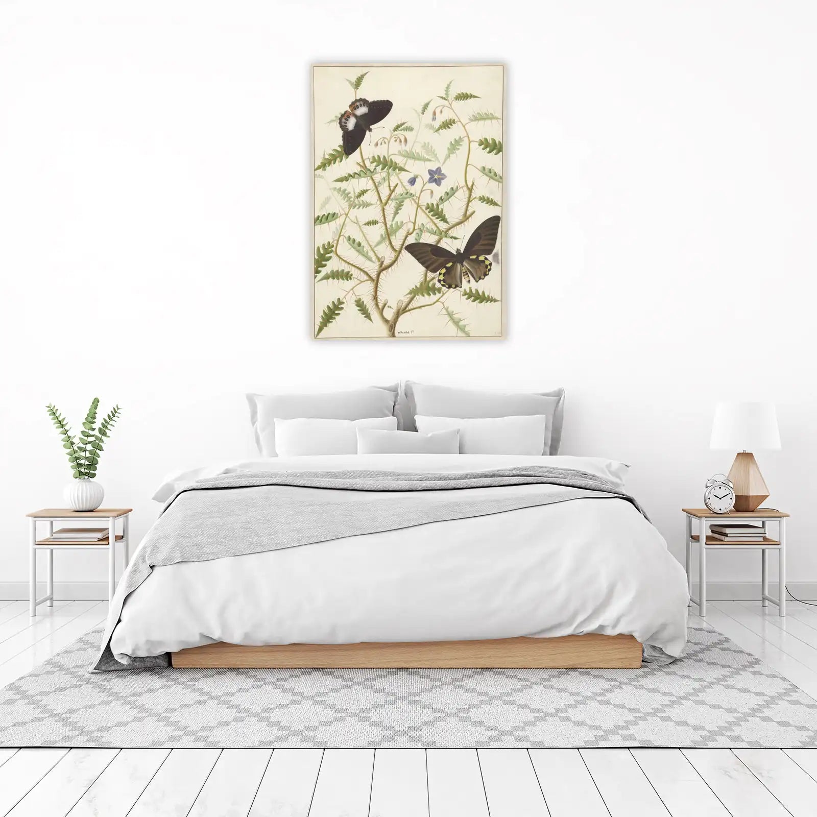 Exotic Butterflies on Thorny Plant Wall Art