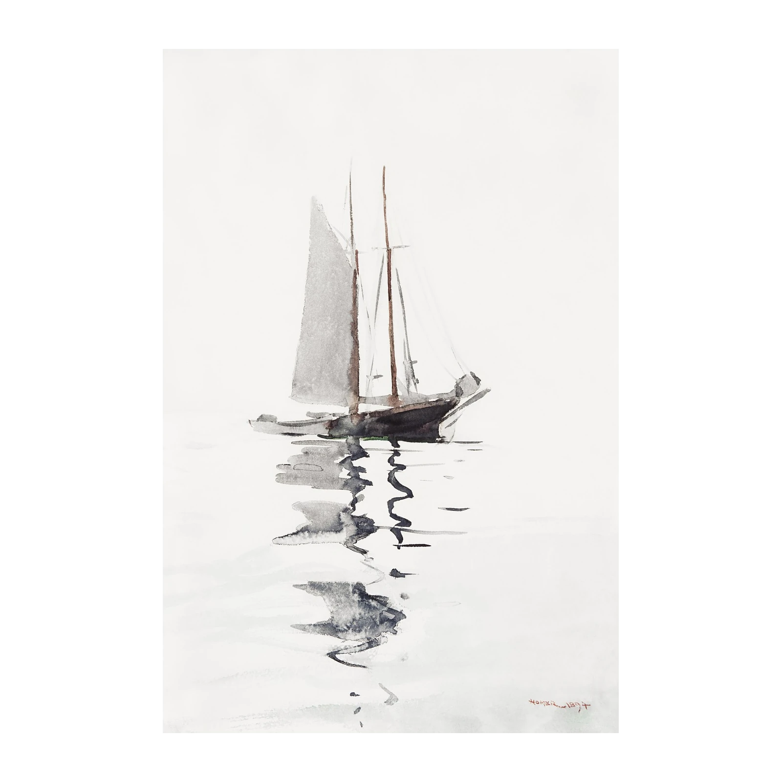 Serene Sailboat Reflection Wall Art