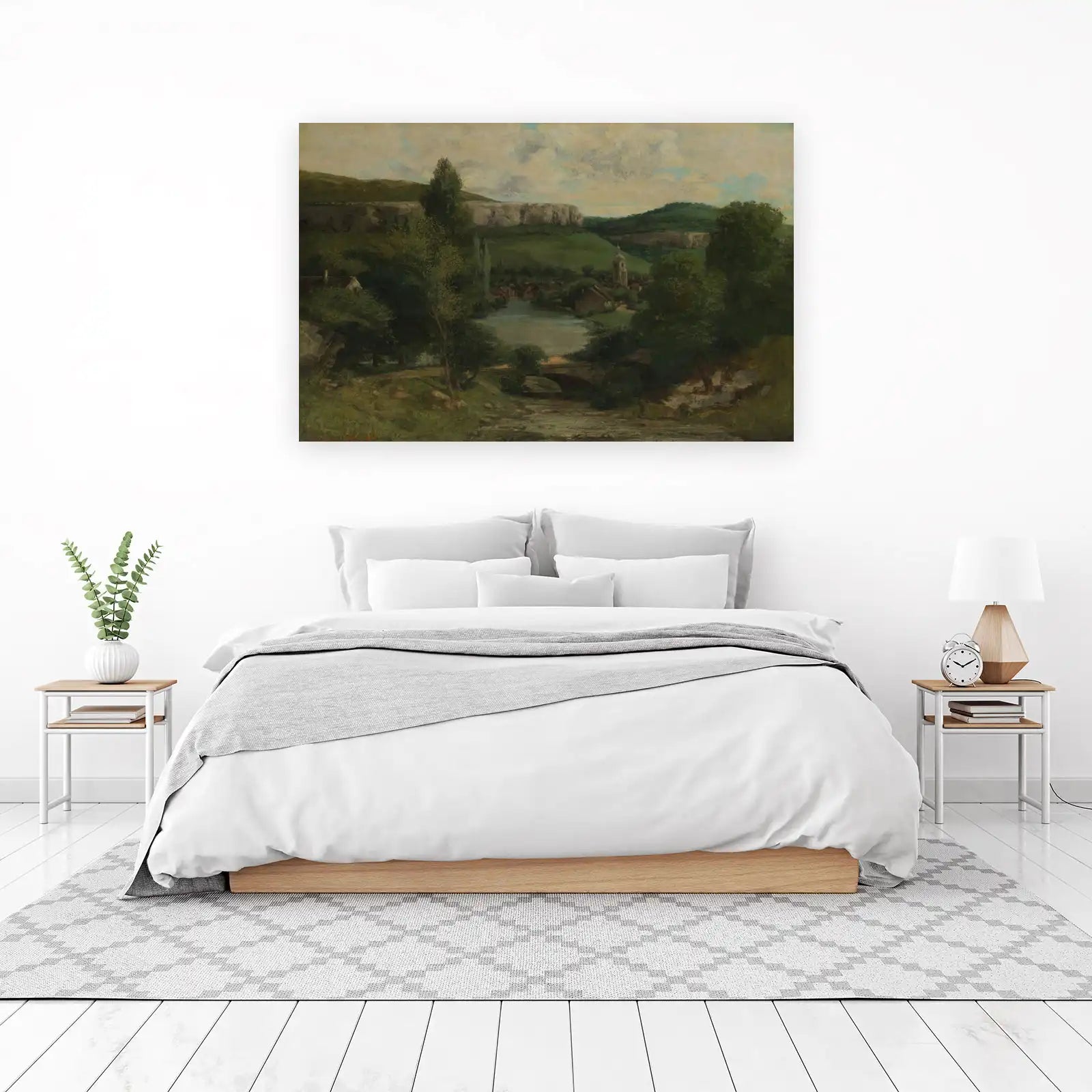 Serene Village Landscape Wall Art