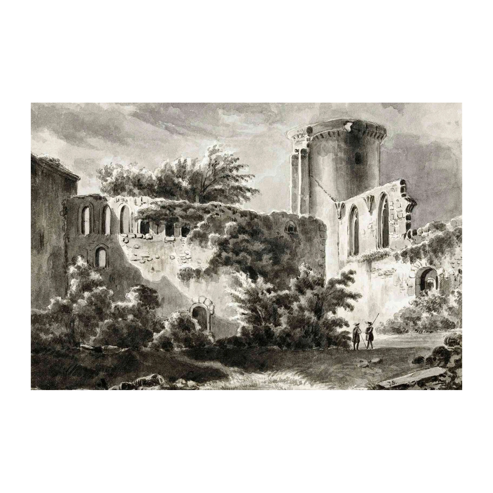 Gothic Castle Ruins Landscape Wall Art