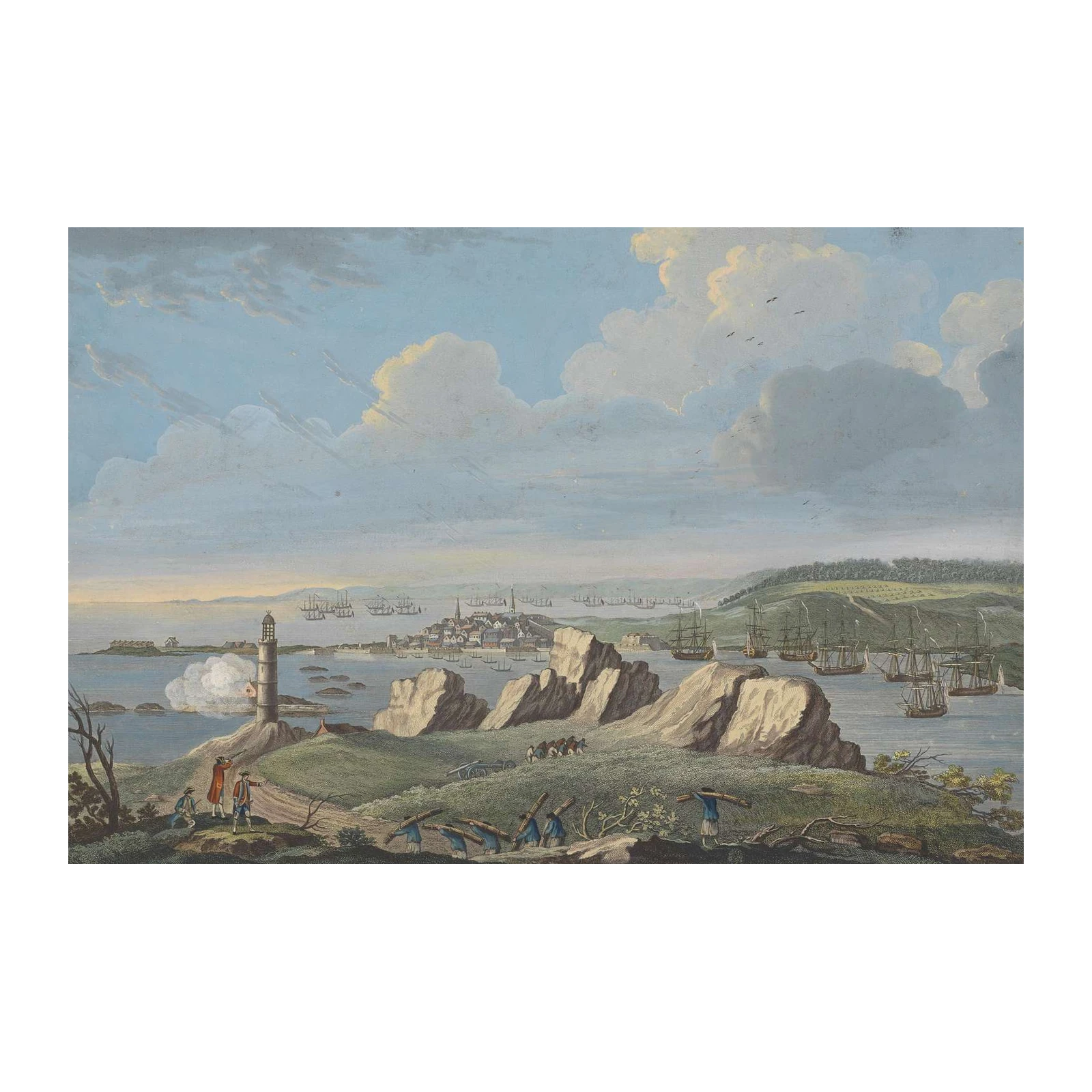 Historic Port Maritime Scene Wall Art