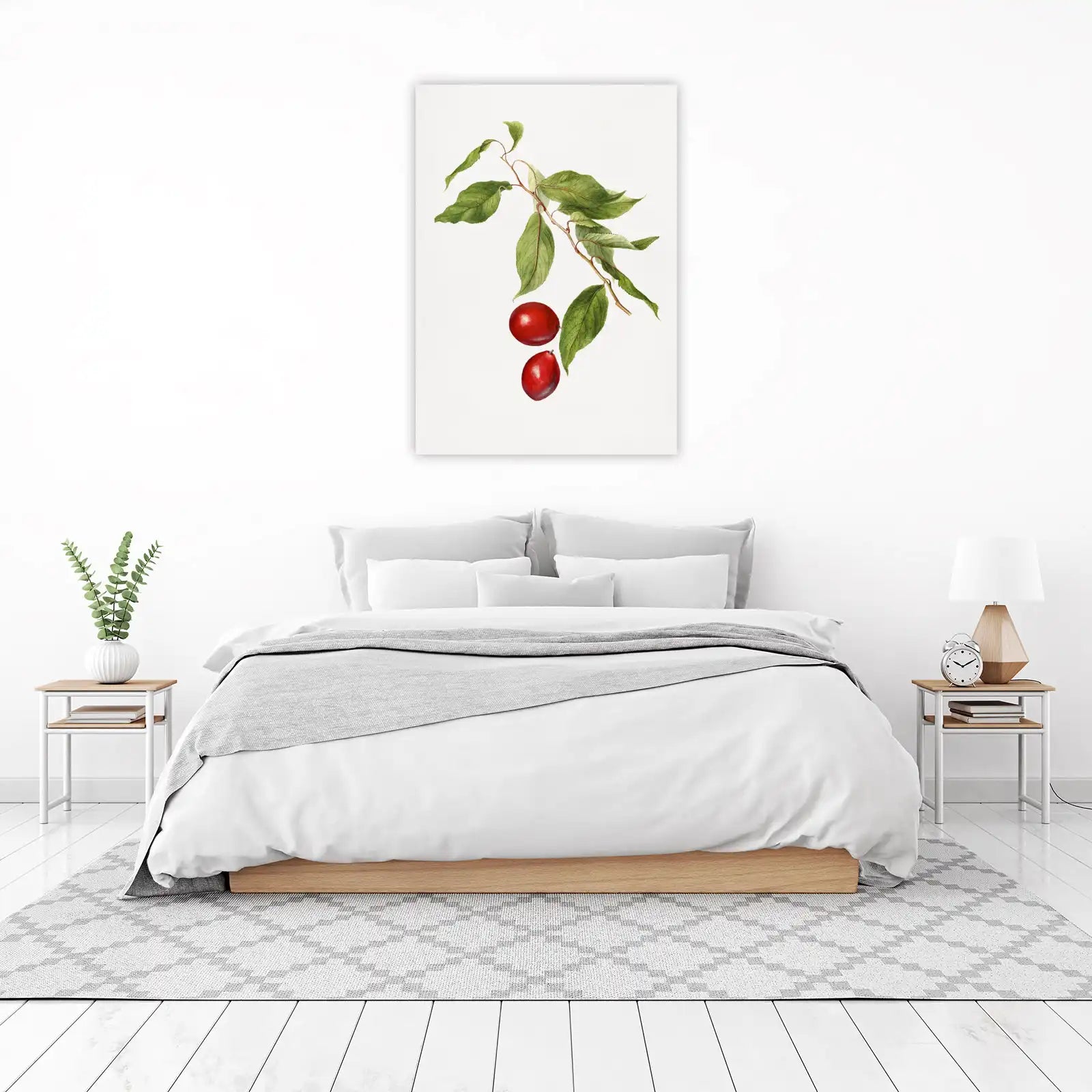 Vibrant Red Berries Botanical Art Wall Art