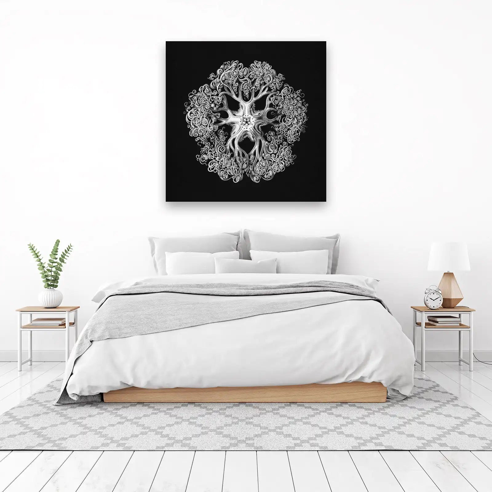 Intricate Octopus Tentacle Mandala Wall Art